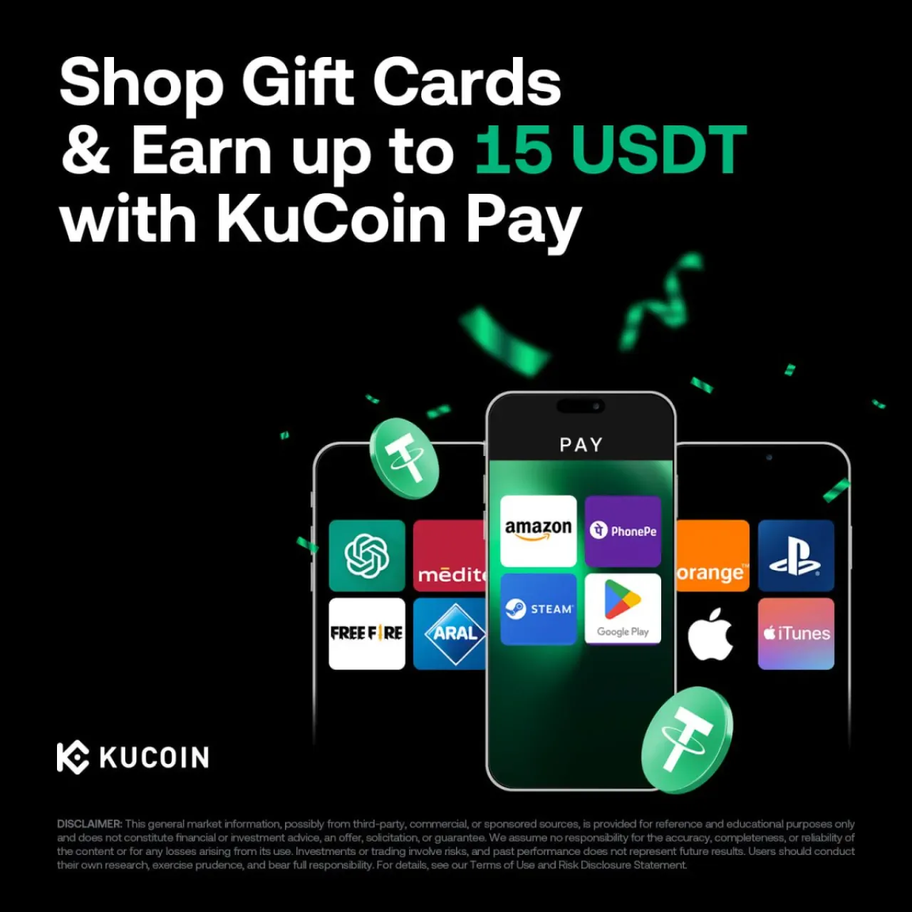 KuCoinPay ile Hediye Kartı Alışverişinde %15'e Kadar Nakit İade Fırsatı KuCoinPay ile Hediye Kartı Alışverişinde %15'e Kadar Nakit İade Fırsatı