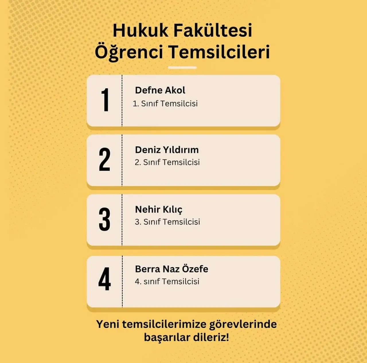 Hukuk Fakültesi'nde Öğrenci Temsilciliği Seçimleri Tamamlandı Hukuk Fakültesi'nde Öğrenci Temsilciliği Seçimleri Tamamlandı