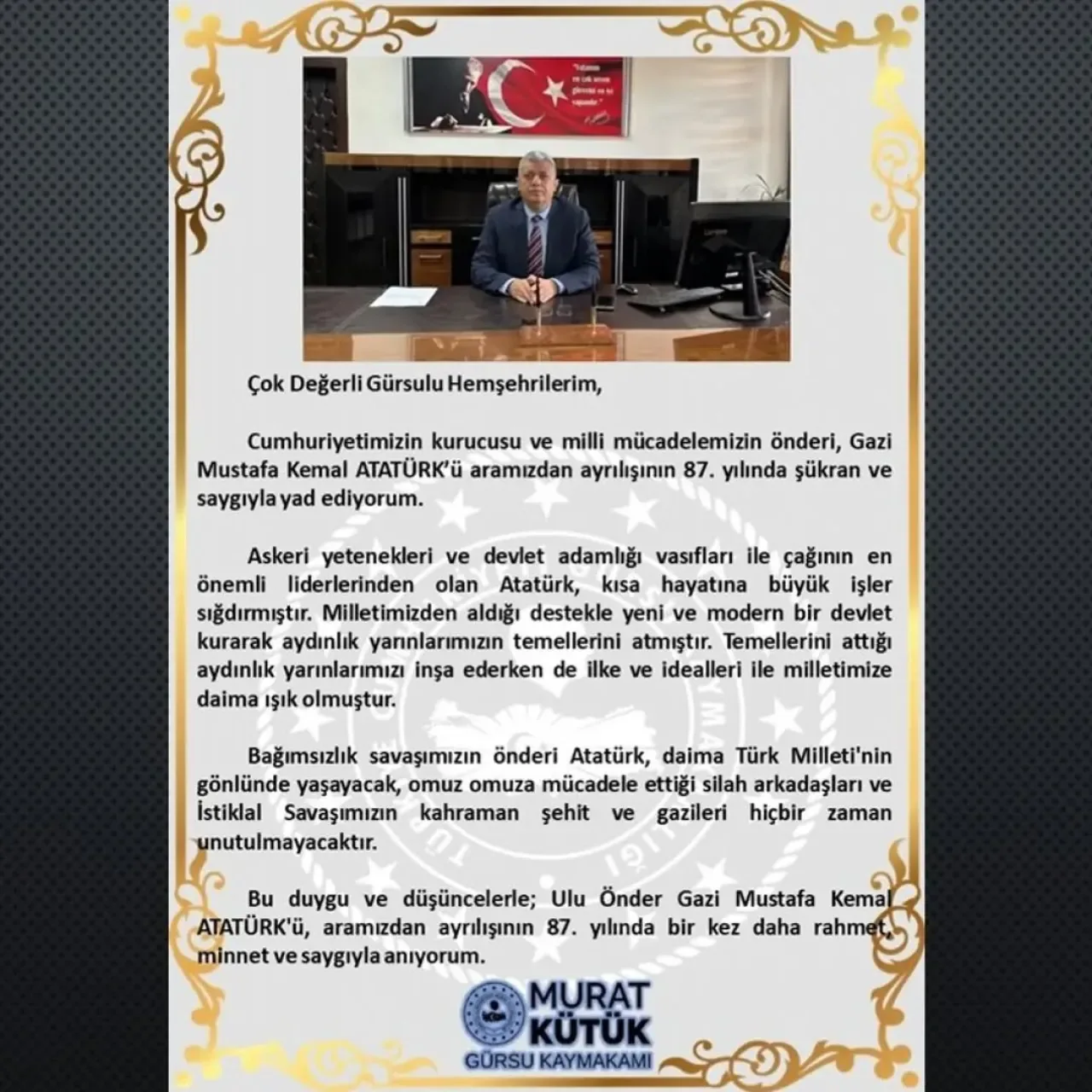 Bursa Gürsu'da 10 Kasım Atatürk'ü Anma Törenleri Bursa Gürsu'da 10 Kasım Atatürk'ü Anma Törenleri