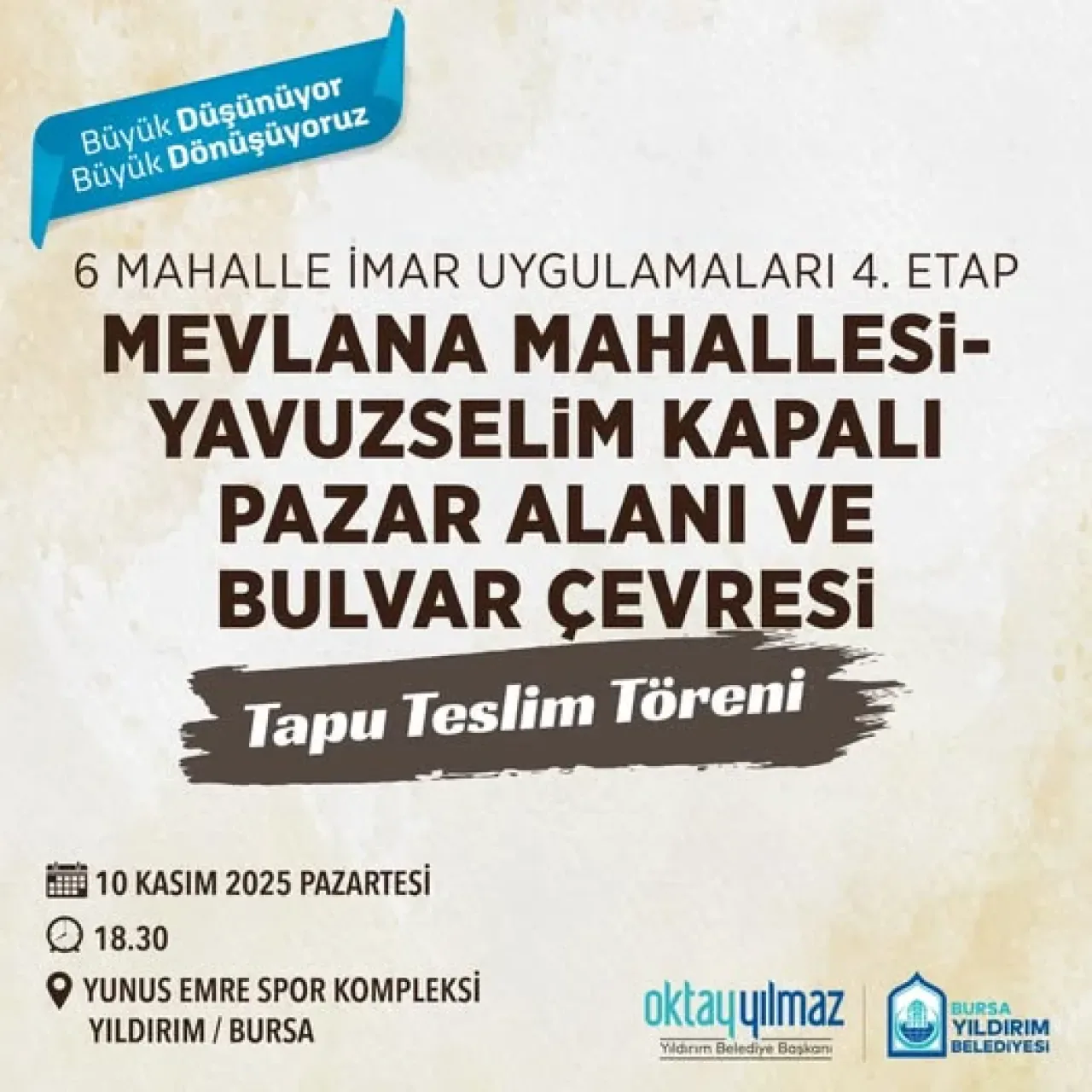 Yıldırım'da 6 Mahallede Kentsel Dönüşüm Coşkusu: Tapular Sahiplerine Teslim Ediliyor Yıldırım'da 6 Mahallede Kentsel Dönüşüm Coşkusu: Tapular Sahiplerine Teslim Ediliyor