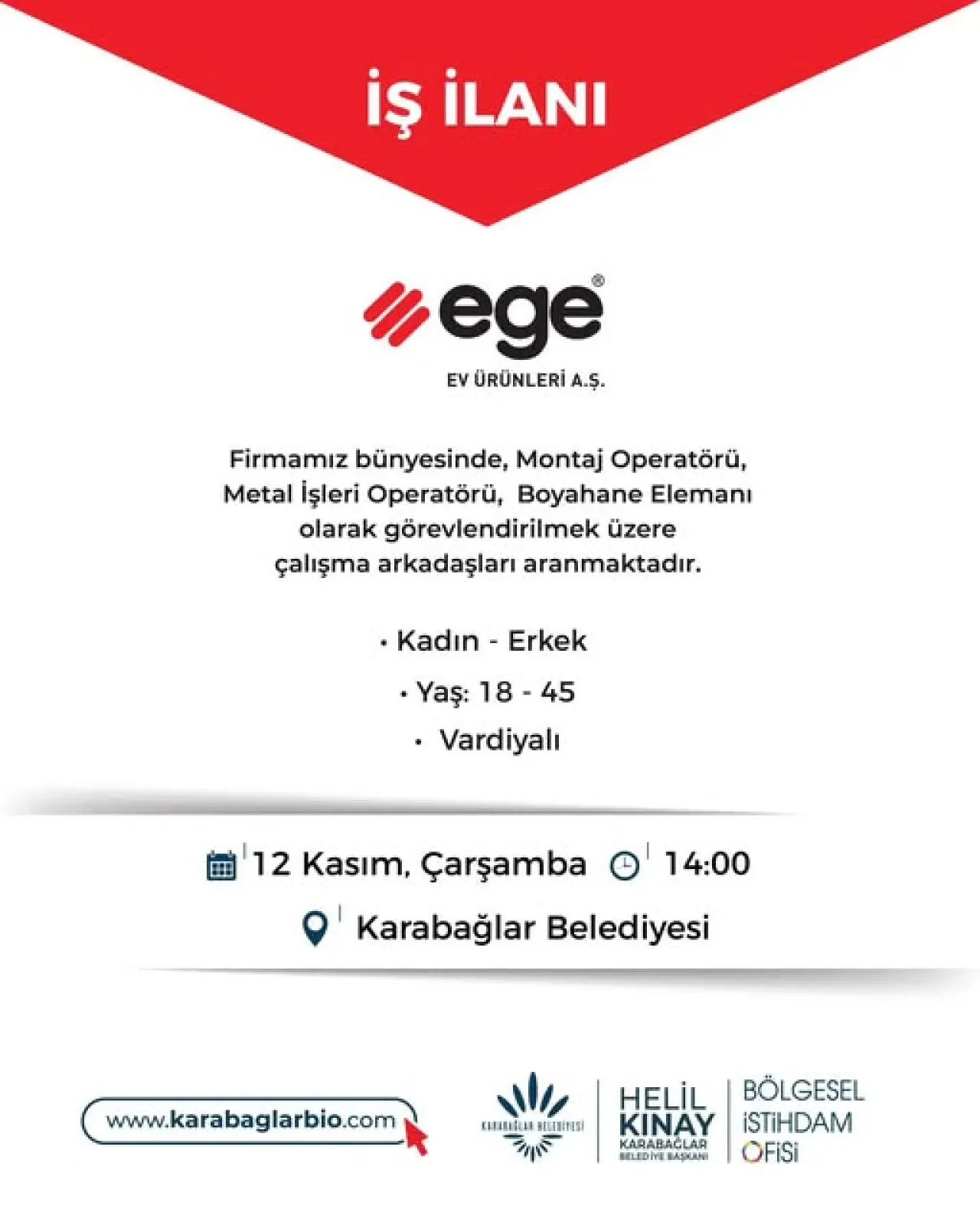 Karabağlar'da İstihdam Seferberliği: Ege Ev Ürünleri İçin Toplu İş Görüşmesi Karabağlar'da İstihdam Seferberliği: Ege Ev Ürünleri İçin Toplu İş Görüşmesi