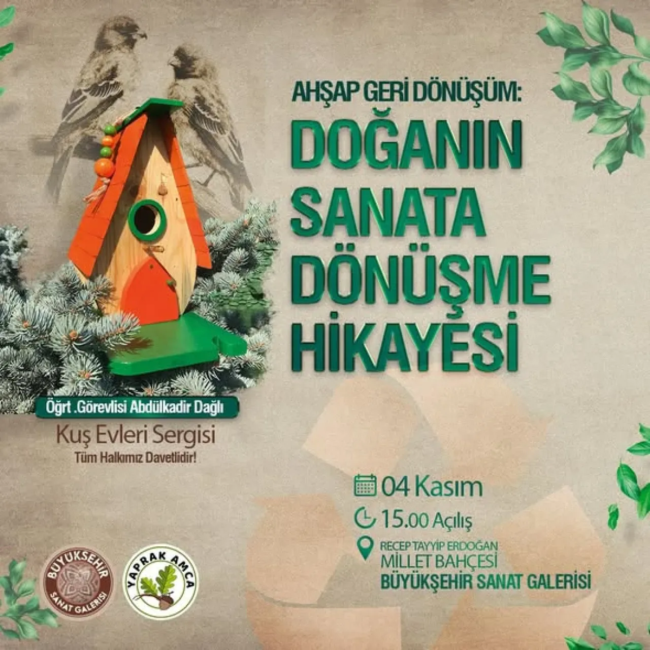 Kayseri'de Ahşap Geri Dönüşüm Kuşevleri Sergisi Açıldı Kayseri'de Ahşap Geri Dönüşüm Kuşevleri Sergisi Açıldı