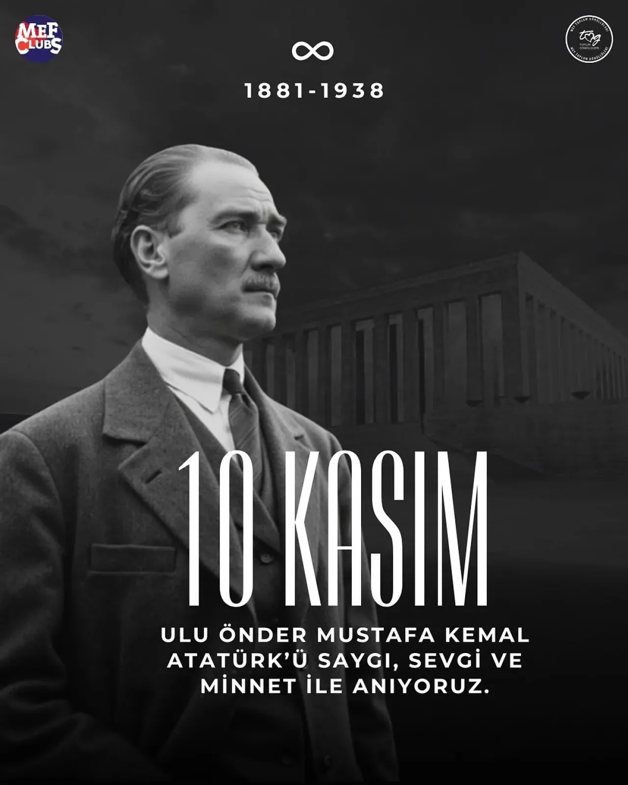 10 Kasım'da Atatürk'ü Anma: MEF Toplum Gönüllüleri'nden Anlamlı Mesaj 10 Kasım'da Atatürk'ü Anma: MEF Toplum Gönüllüleri'nden Anlamlı Mesaj