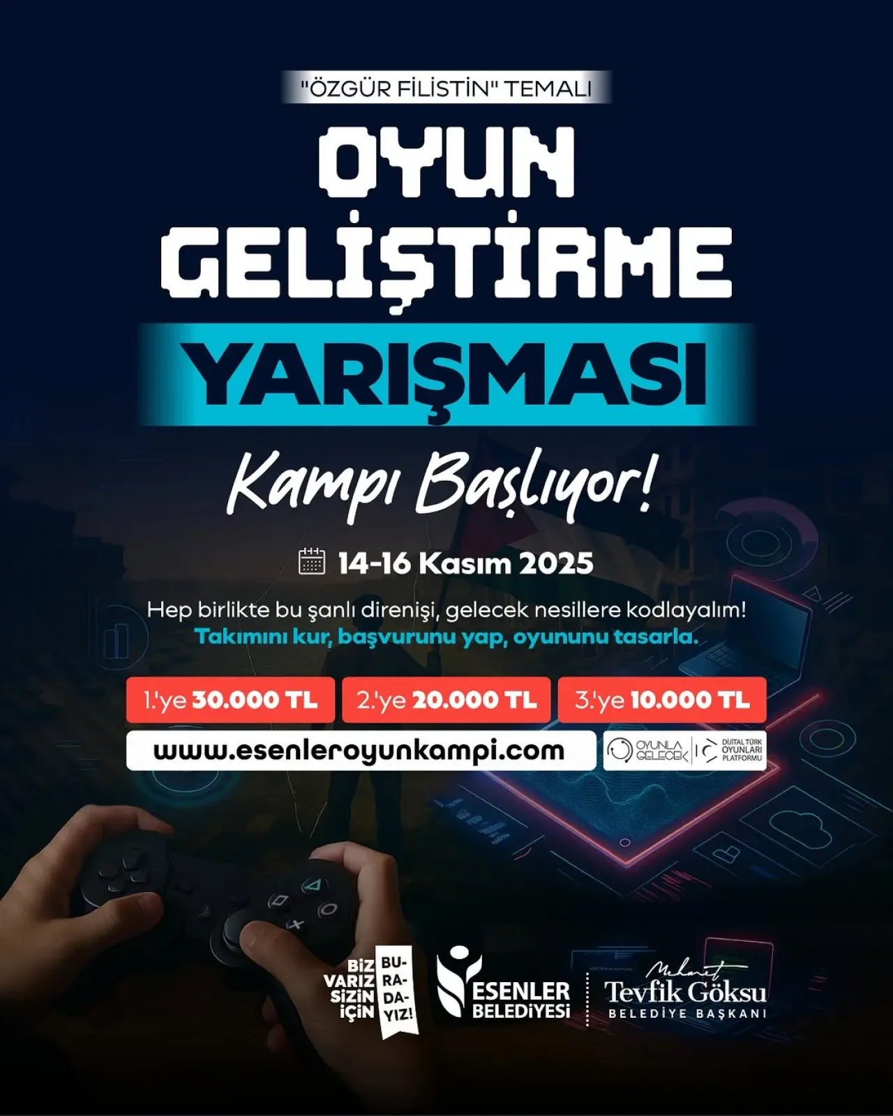 Esenler'de Özgür Filistin Temalı Oyun Geliştirme Yarışması Başlıyor Esenler'de Özgür Filistin Temalı Oyun Geliştirme Yarışması Başlıyor
