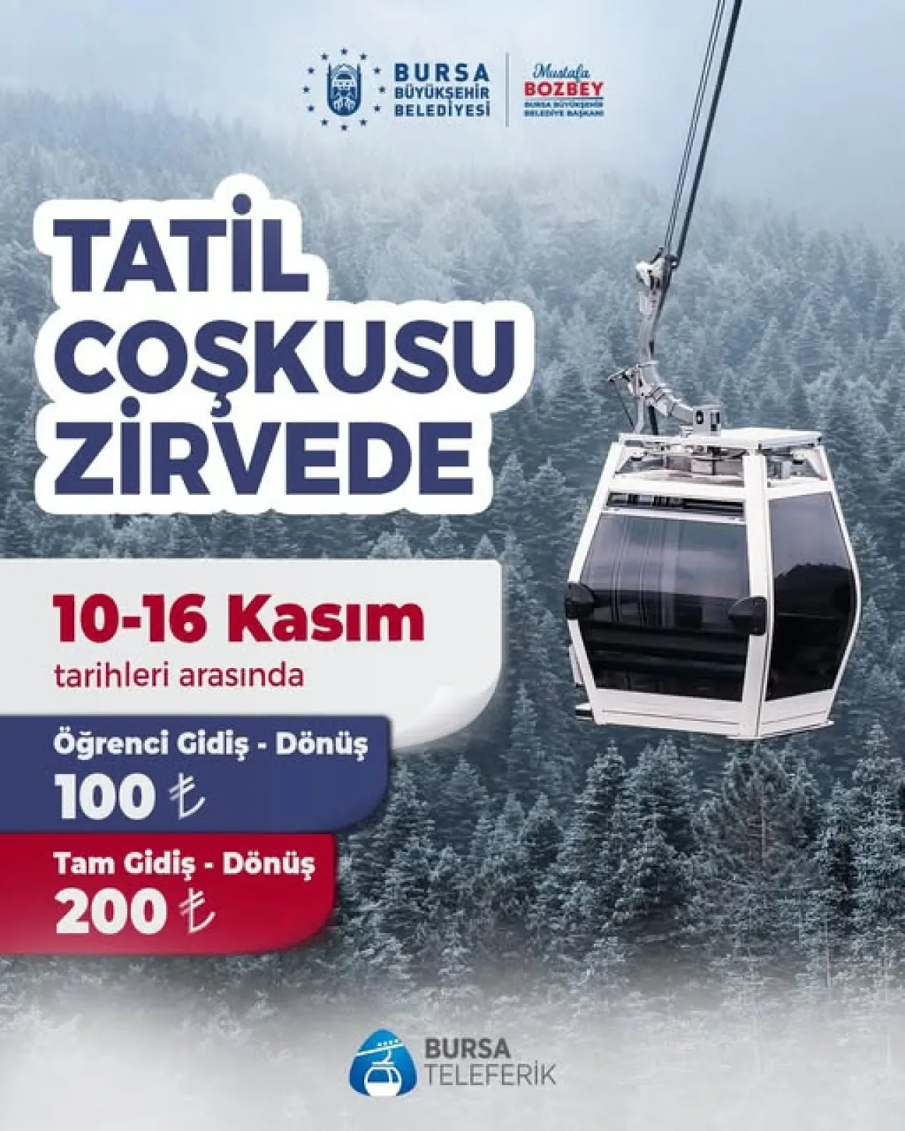 Bursa'da Ara Tatilde Uludağ Teleferik İndirimi Bursa'da Ara Tatilde Uludağ Teleferik İndirimi