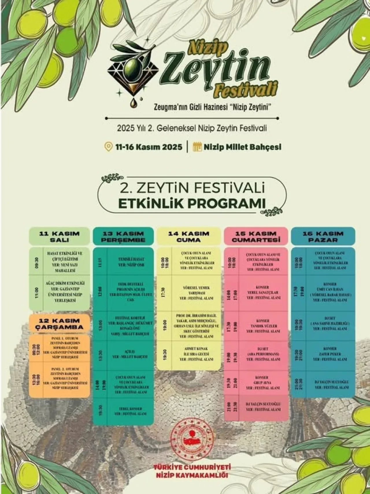 Nizip Zeytini İkinci Kez Festivalle Taçlanıyor Nizip Zeytini İkinci Kez Festivalle Taçlanıyor