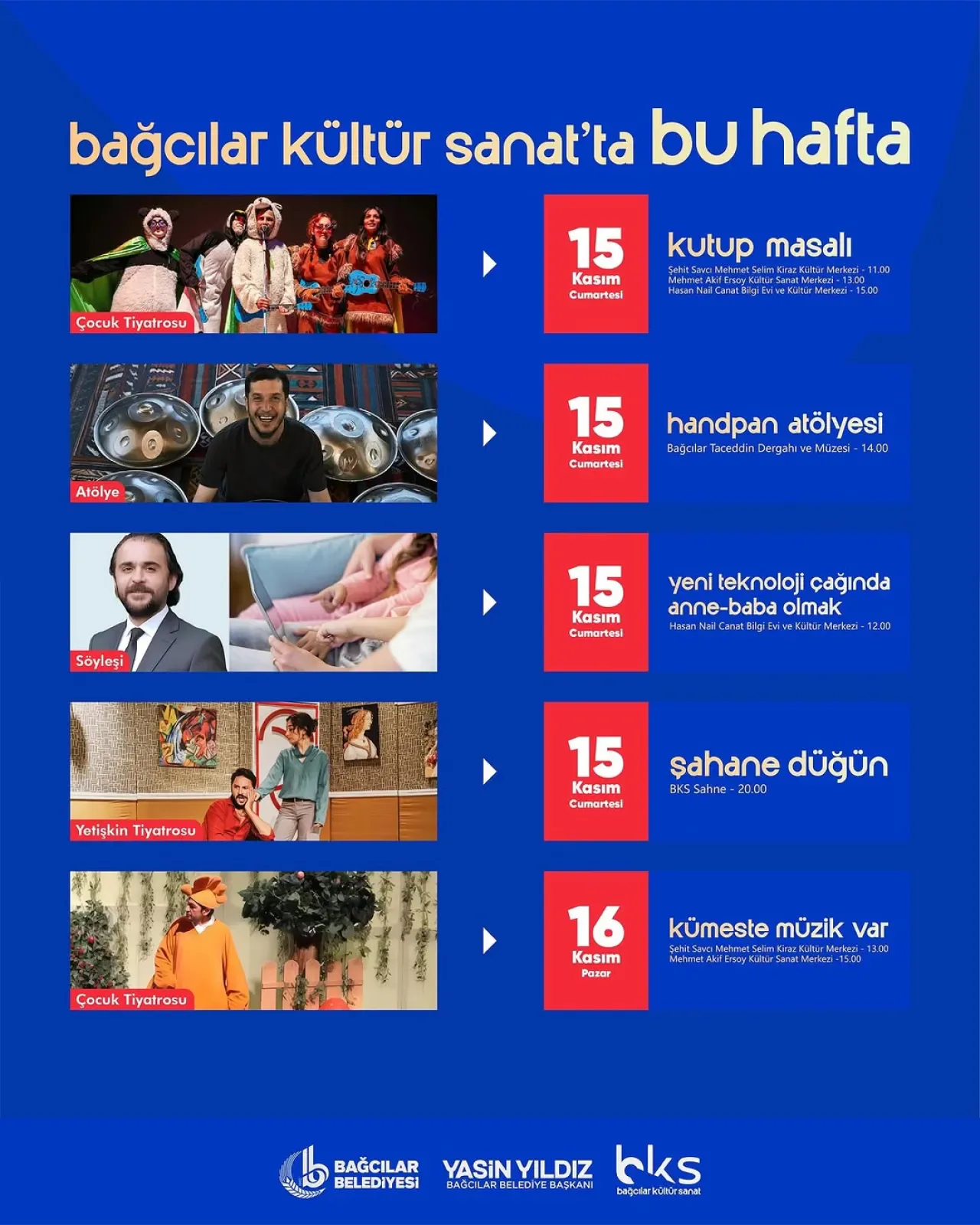 Bağcılar Kültür Sanat'ta Dopdolu Bir Hafta Bağcılar Kültür Sanat'ta Dopdolu Bir Hafta
