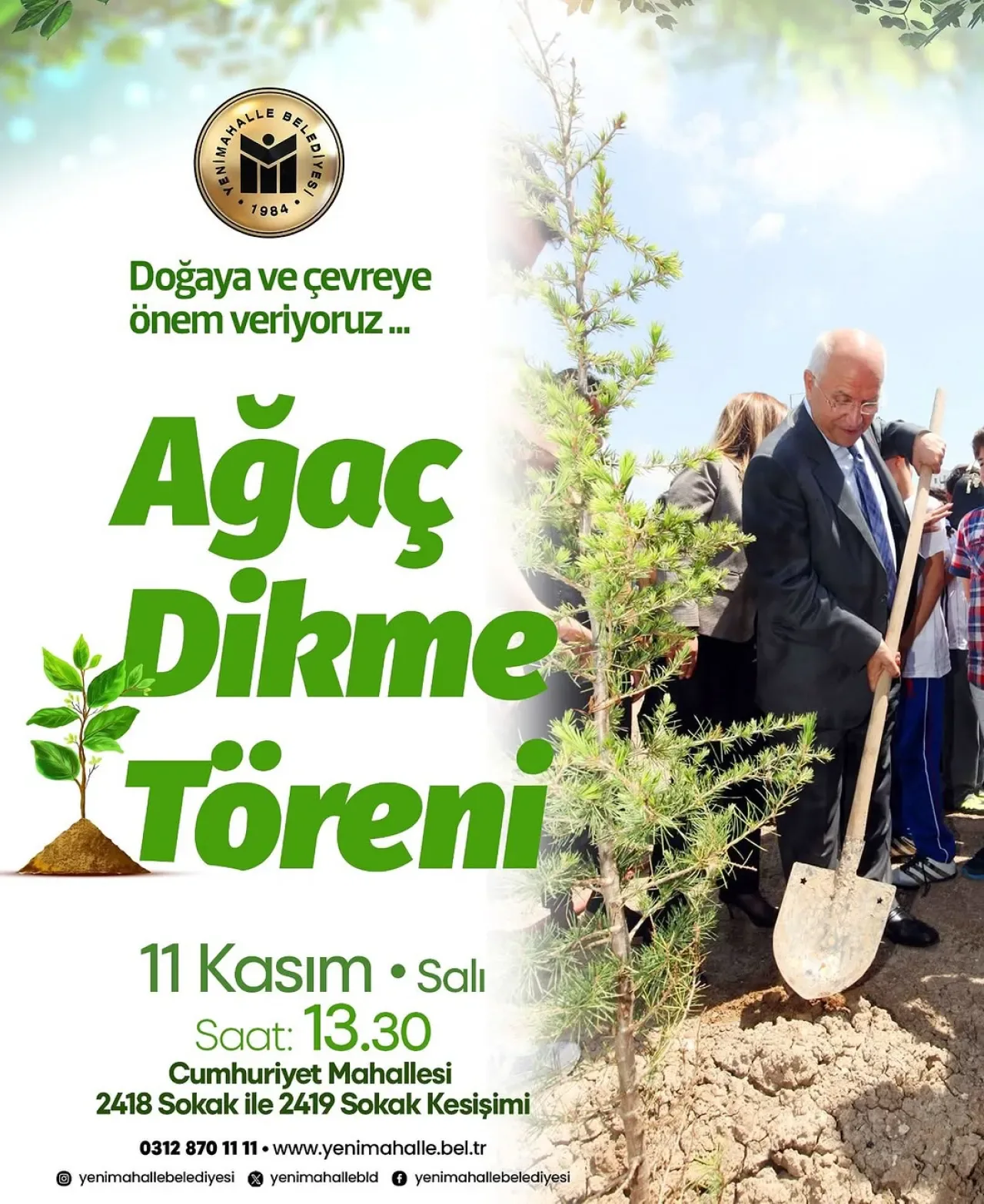 Yenimahalle'de Doğaya Katkı: Ağaç Dikme Töreni Düzenleniyor Yenimahalle'de Doğaya Katkı: Ağaç Dikme Töreni Düzenleniyor