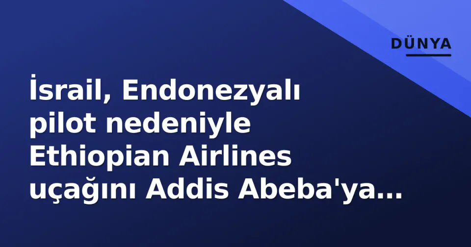 İsrail, Endonezyalı pilot nedeniyle Ethiopian Airlines uçağını Addis Abeba'ya döndürdü görseli