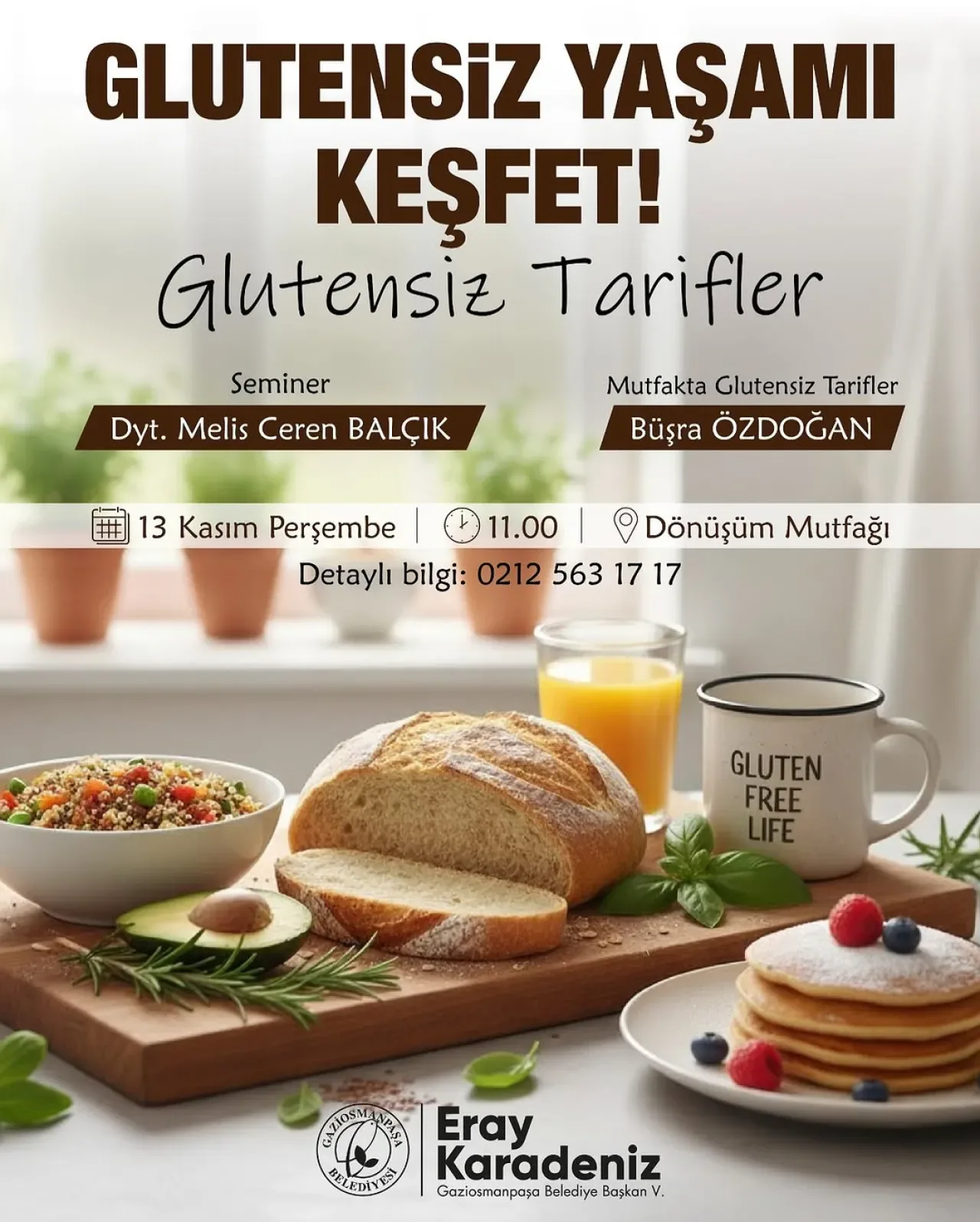 Gaziosmanpaşa'da Glutensiz Lezzetlerle Sağlıklı Beslenme Atölyesi Gaziosmanpaşa'da Glutensiz Lezzetlerle Sağlıklı Beslenme Atölyesi