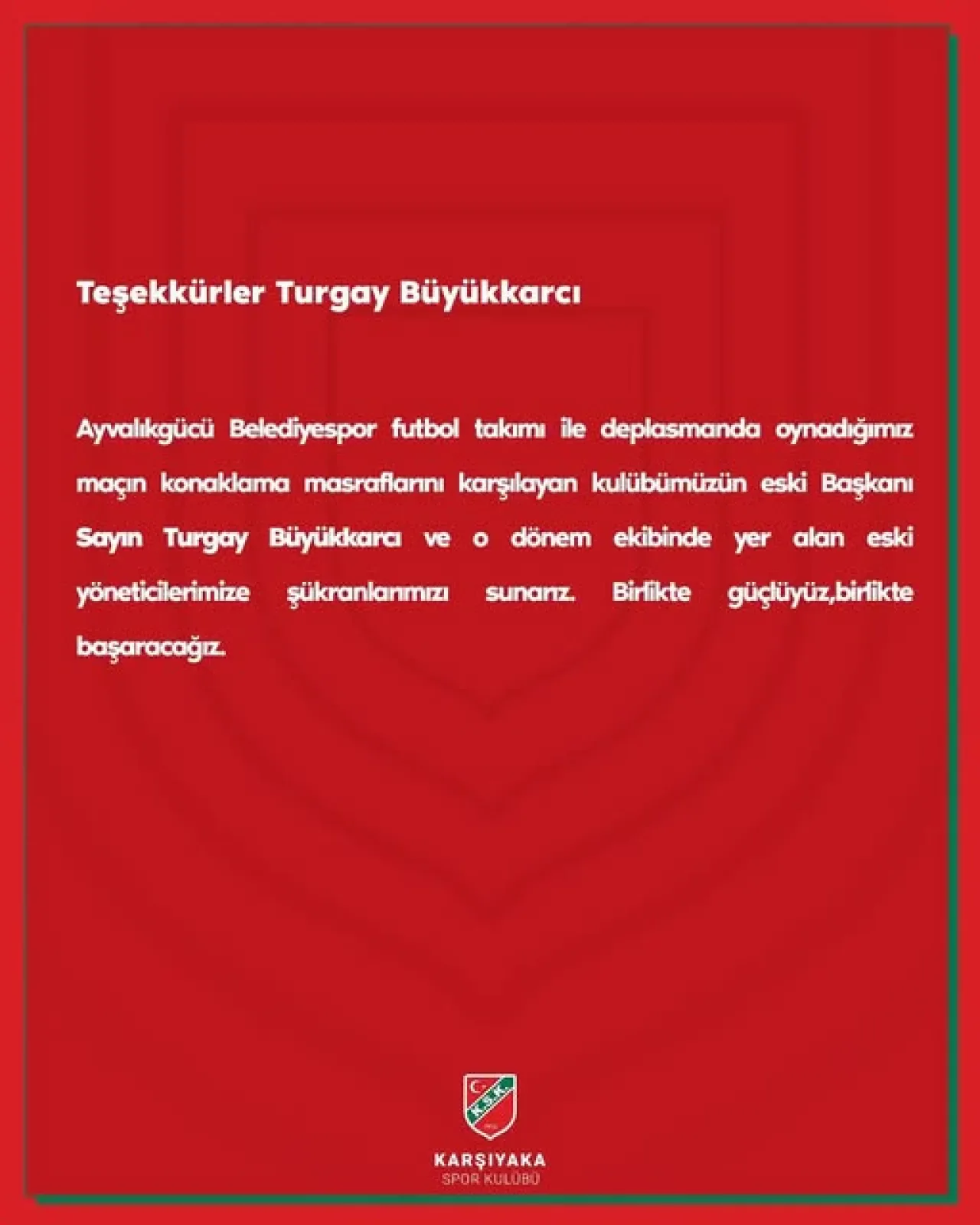 Karşıyaka Spor Kulübü'nden Geçmiş Yöneticilere Teşekkür Karşıyaka Spor Kulübü'nden Geçmiş Yöneticilere Teşekkür