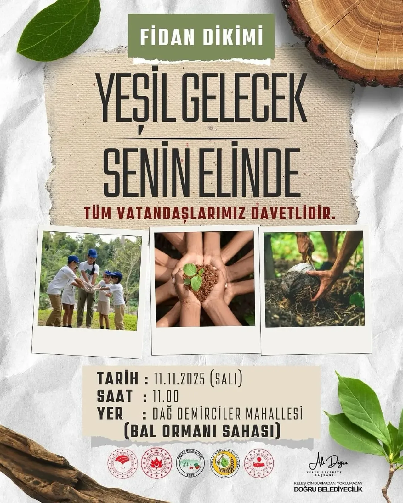 Keles'te 11 Kasım Milli Ağaçlandırma Günü Fidan Dikim Töreni Düzenlenecek Keles'te 11 Kasım Milli Ağaçlandırma Günü Fidan Dikim Töreni Düzenlenecek