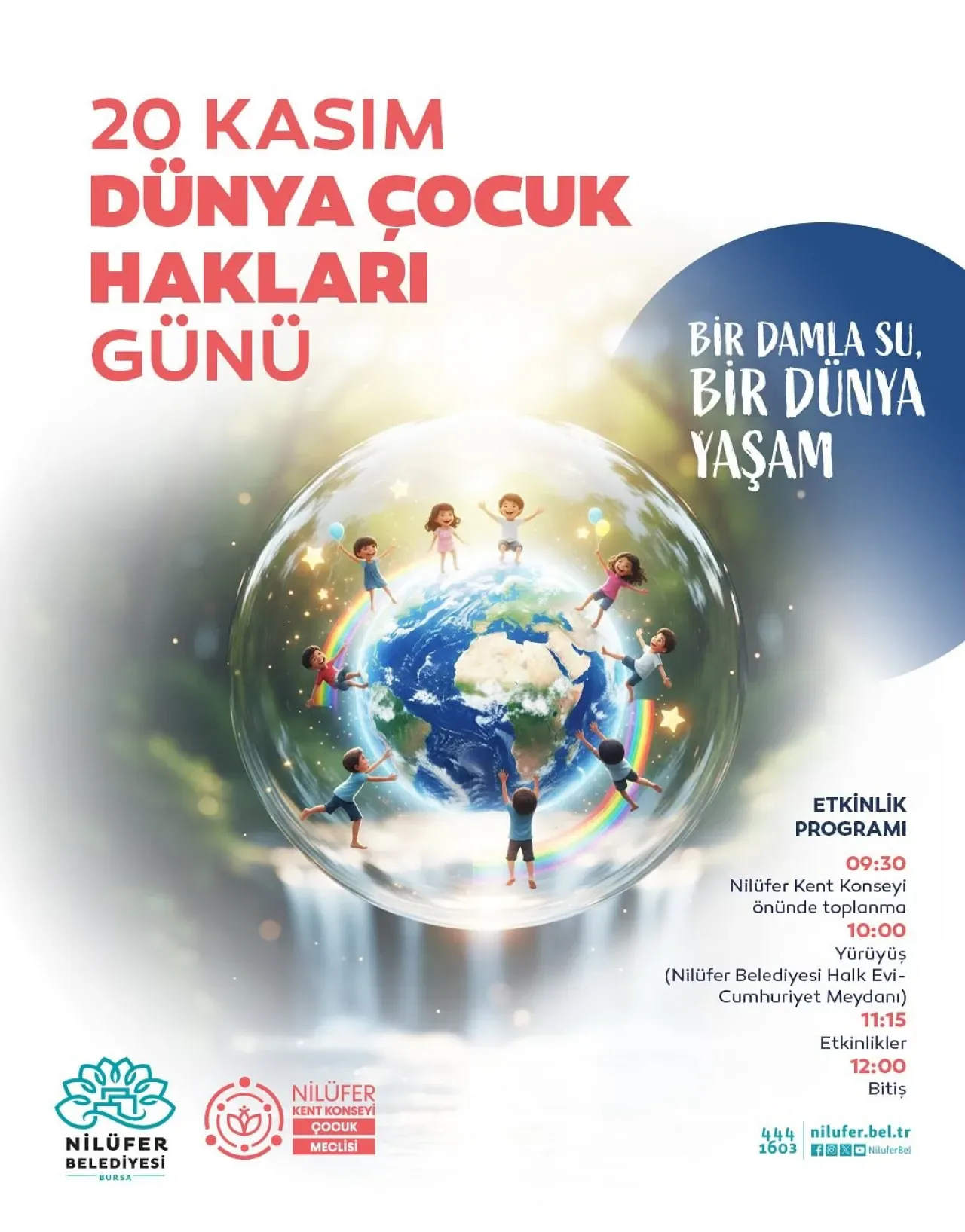 Nilüfer'de Dünya Çocuk Hakları Günü "Bir Damla Su, Bir Dünya Yaşam" Temasıyla Kutlanıyor Nilüfer'de Dünya Çocuk Hakları Günü "Bir Damla Su, Bir Dünya Yaşam" Temasıyla Kutlanıyor
