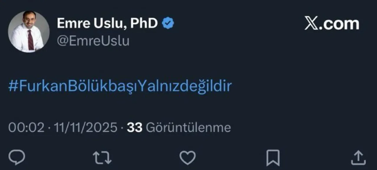 FETÖ'cü Emre Uslu'dan Furkan Bölükbaşı'na Destek Yorumu FETÖ'cü Emre Uslu'dan Furkan Bölükbaşı'na Destek Yorumu