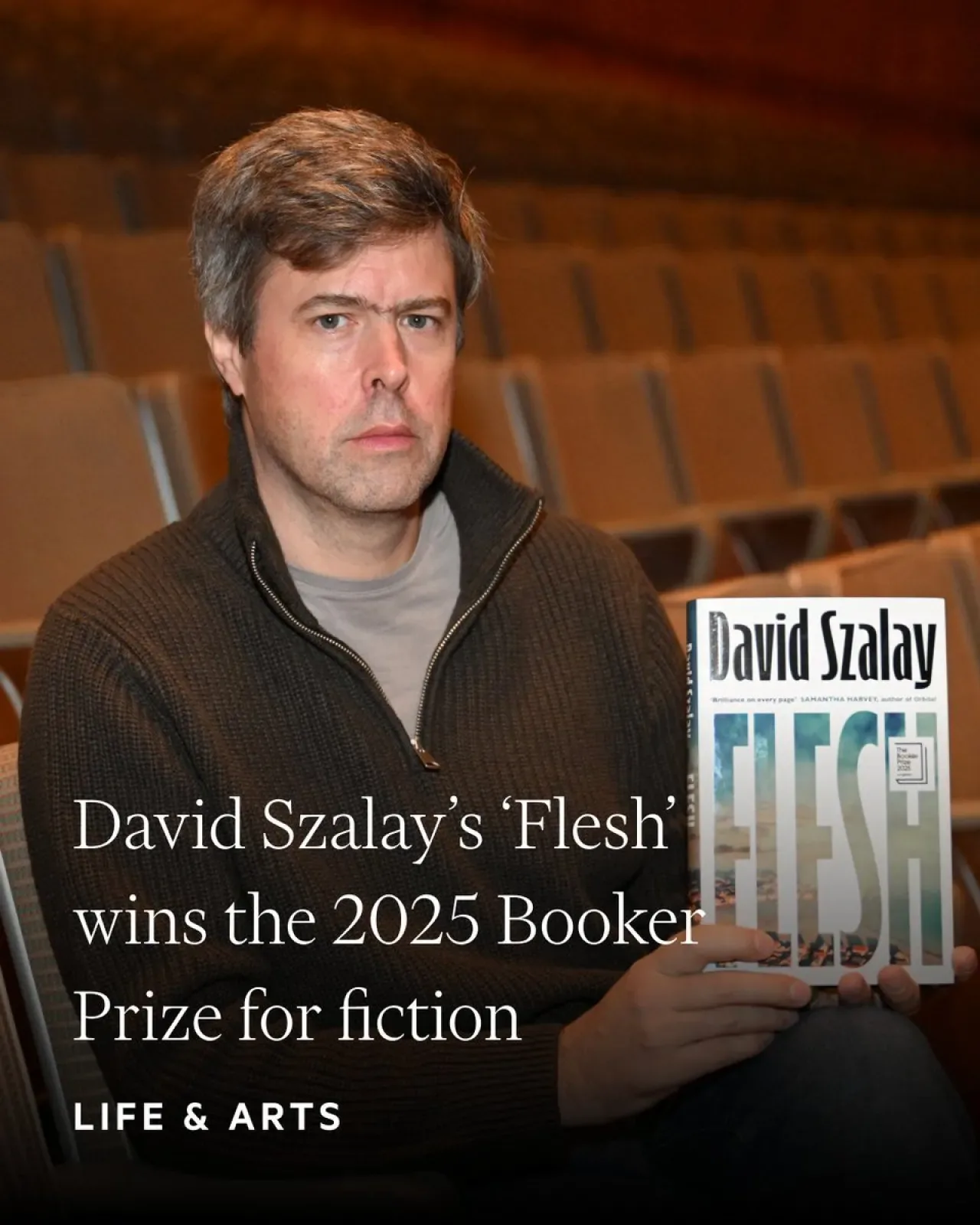 David Szalay, "Flesh" Romanıyla 2025 Booker Ödülü'nü Kazandı David Szalay, "Flesh" Romanıyla 2025 Booker Ödülü'nü Kazandı