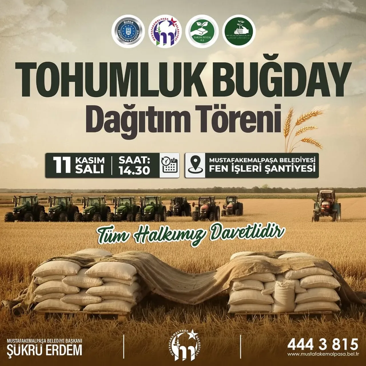 Mustafakemalpaşa'da Çiftçilere Tohumluk Buğday Dağıtımı Yapılacak Mustafakemalpaşa'da Çiftçilere Tohumluk Buğday Dağıtımı Yapılacak