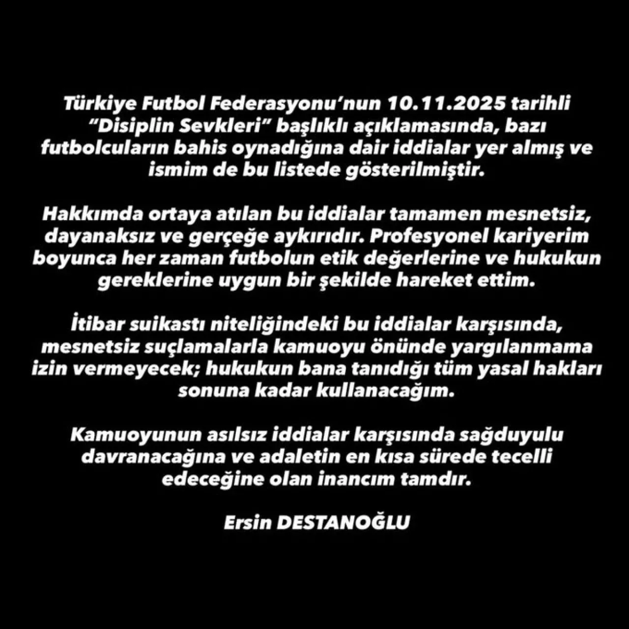 Ersin Destanoğlu, Hakkındaki İddialar İçin Suç Duyurusunda Bulunacak Ersin Destanoğlu, Hakkındaki İddialar İçin Suç Duyurusunda Bulunacak