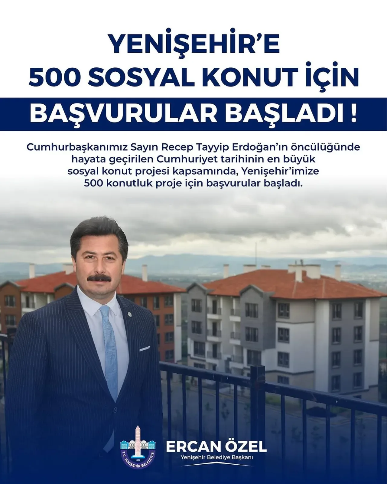 Yenişehir'de 500 Sosyal Konut İçin Başvurular Başladı Yenişehir'de 500 Sosyal Konut İçin Başvurular Başladı