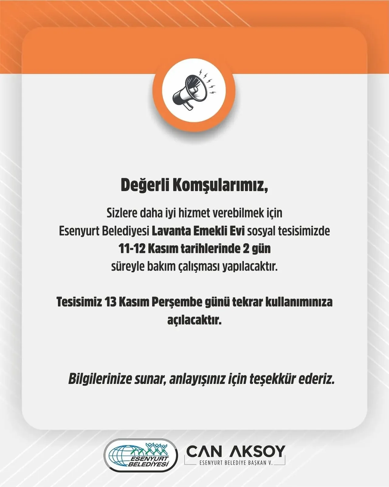 Esenyurt Belediyesi'nden Vatandaşlara Önemli Duyuru Esenyurt Belediyesi'nden Vatandaşlara Önemli Duyuru