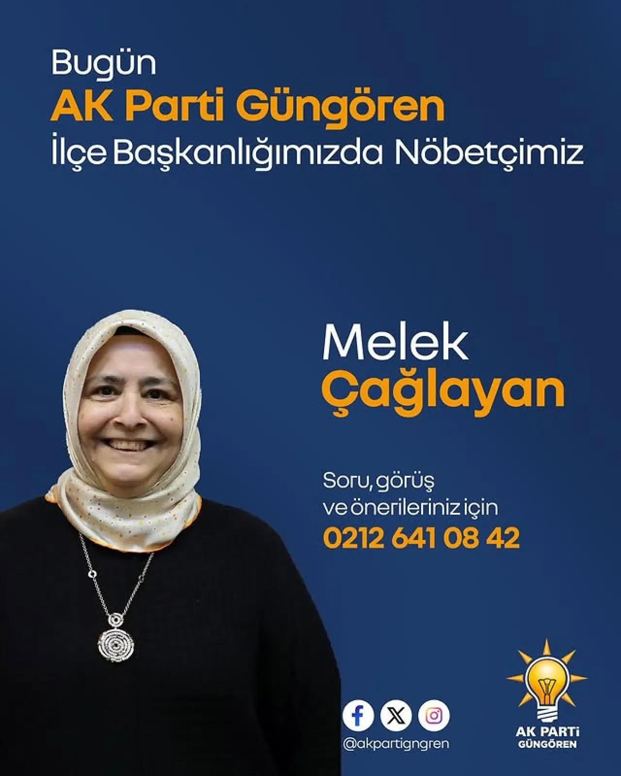 AK Parti Güngören İlçe Başkanlığı'nda Nöbetçi Öğretmen Melek Çağlayan Görevde AK Parti Güngören İlçe Başkanlığı'nda Nöbetçi Öğretmen Melek Çağlayan Görevde