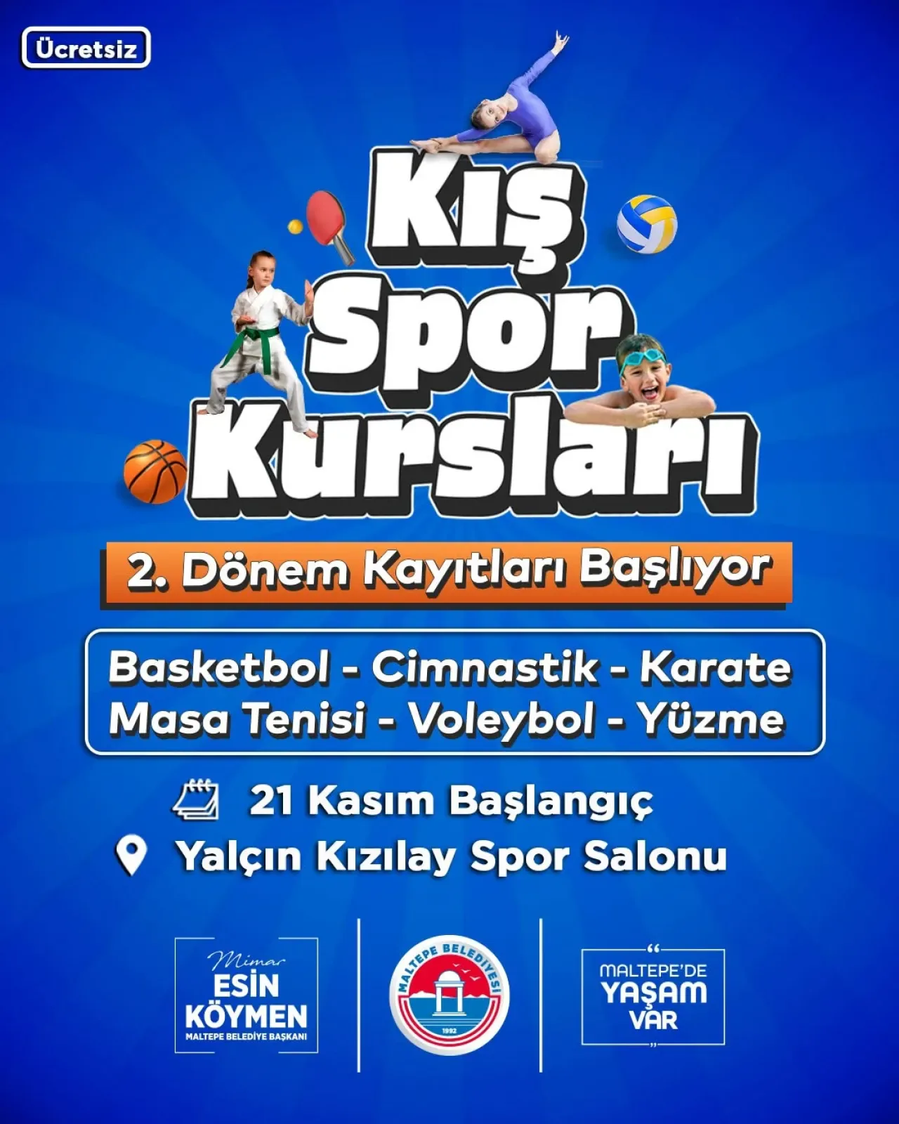 Maltepe Belediyesi Ücretsiz Kış Spor Kursları Kayıtları Başlıyor Maltepe Belediyesi Ücretsiz Kış Spor Kursları Kayıtları Başlıyor