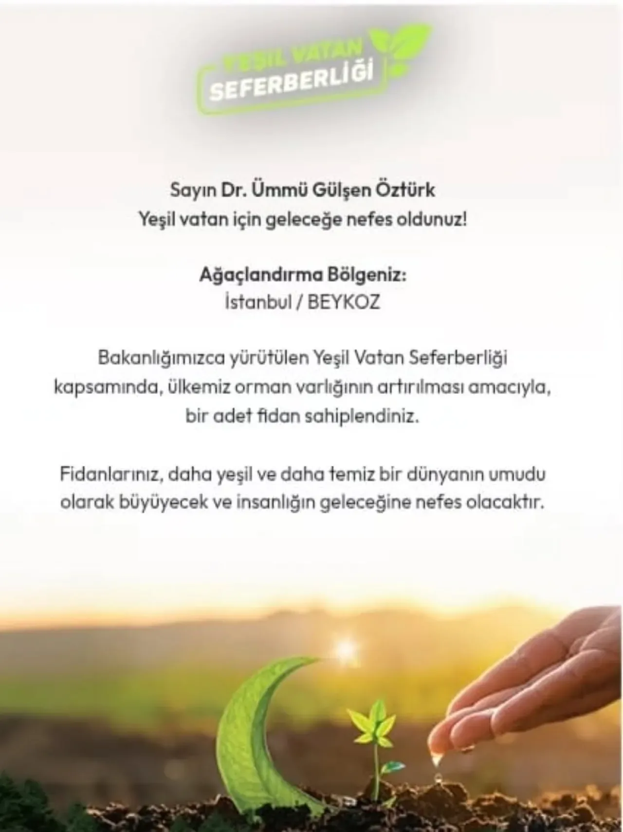 Milli Ağaçlandırma Günü ile Geleceğe Nefes Olunacak Milli Ağaçlandırma Günü ile Geleceğe Nefes Olunacak