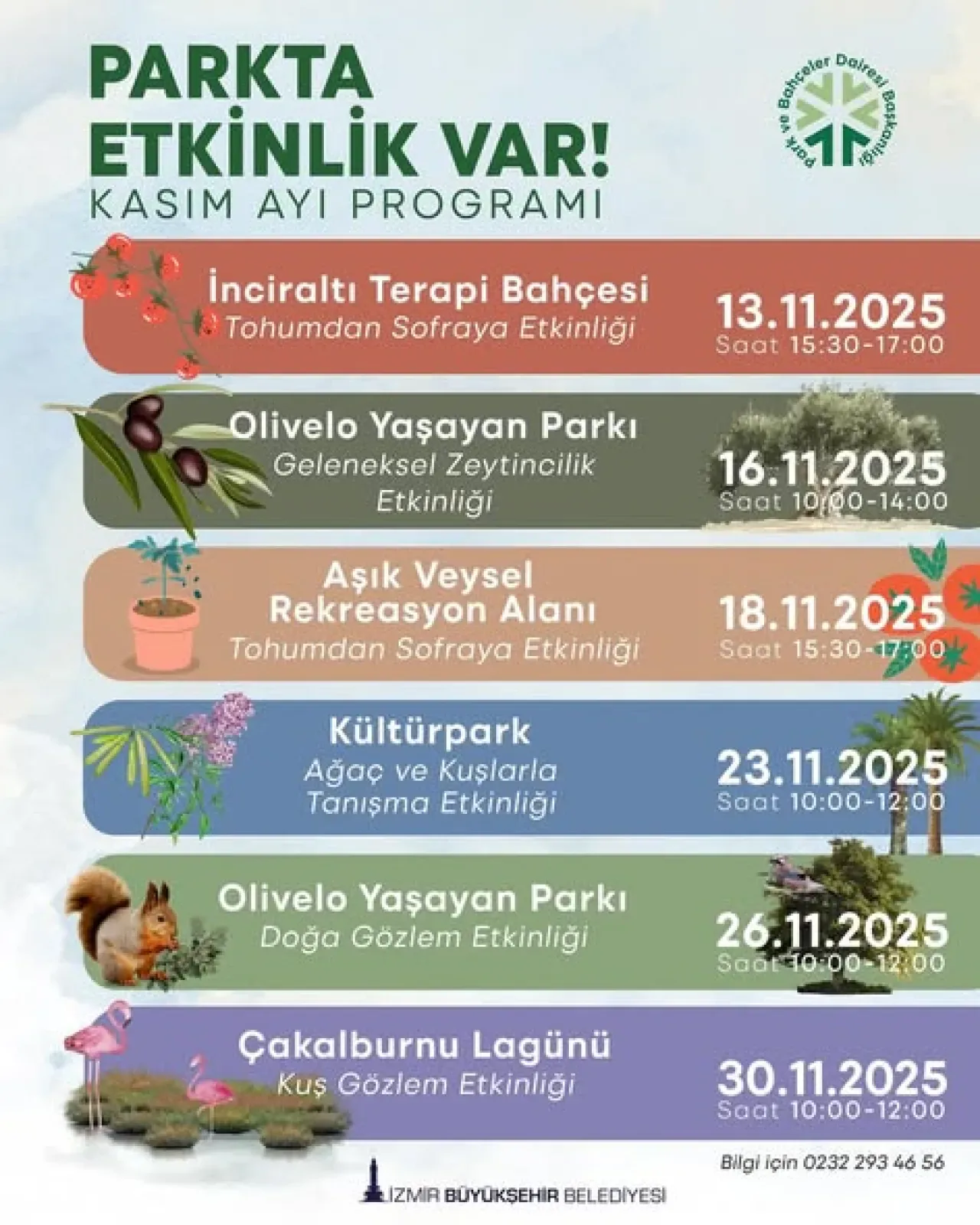 İzmir'de Doğa Etkinlikleri: Kasım Ayında Parklarda Buluşuyoruz İzmir'de Doğa Etkinlikleri: Kasım Ayında Parklarda Buluşuyoruz