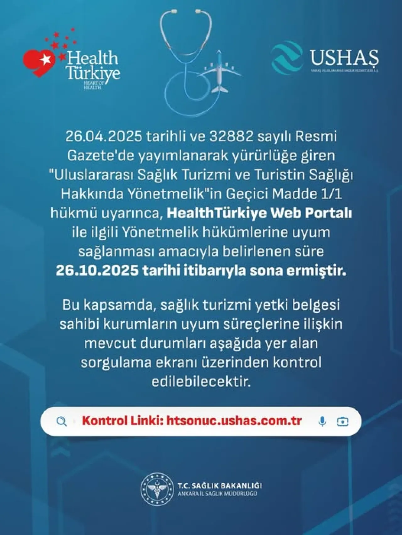 Ankara Sağlık Turizmi Yetki Belgesi Kontrolü: Son Tarih 18 Kasım 2025 Ankara Sağlık Turizmi Yetki Belgesi Kontrolü: Son Tarih 18 Kasım 2025
