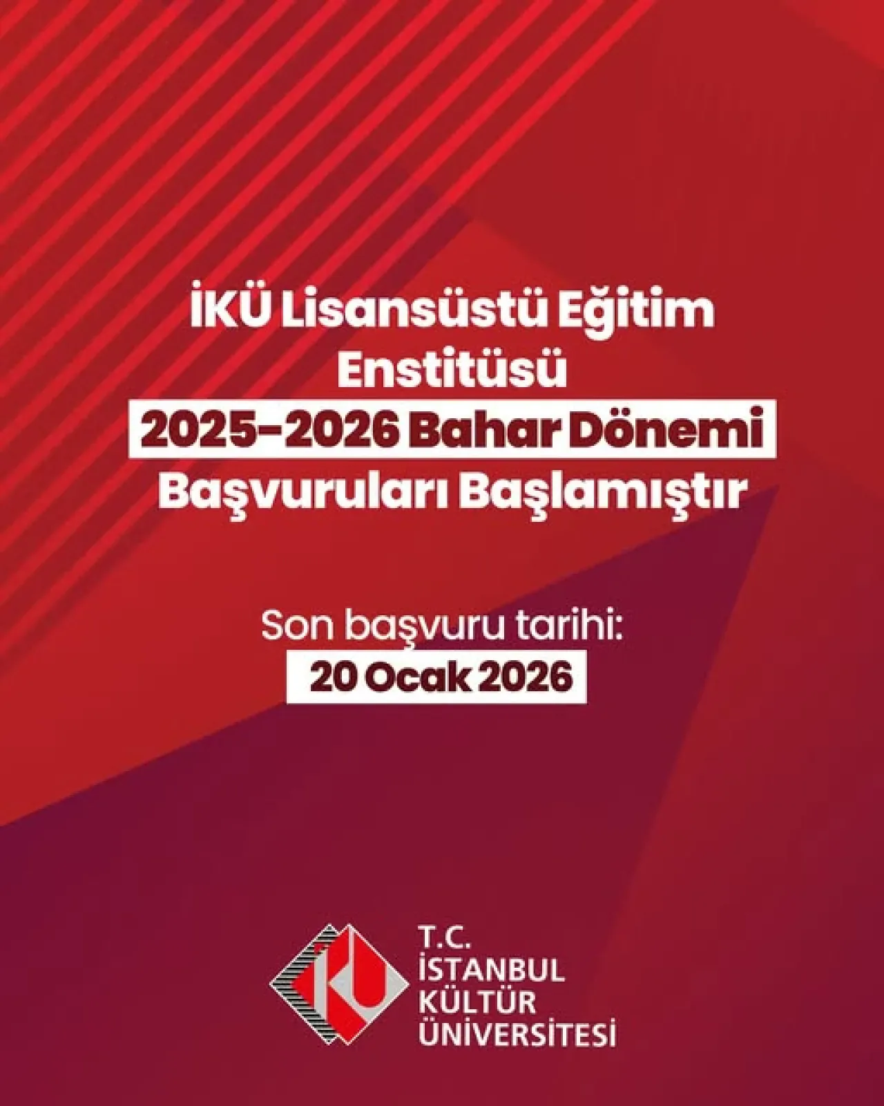 İstanbul Kültür Üniversitesi'nde 2026 Bahar Dönemi Lisansüstü Başvuruları Başladı İstanbul Kültür Üniversitesi'nde 2026 Bahar Dönemi Lisansüstü Başvuruları Başladı