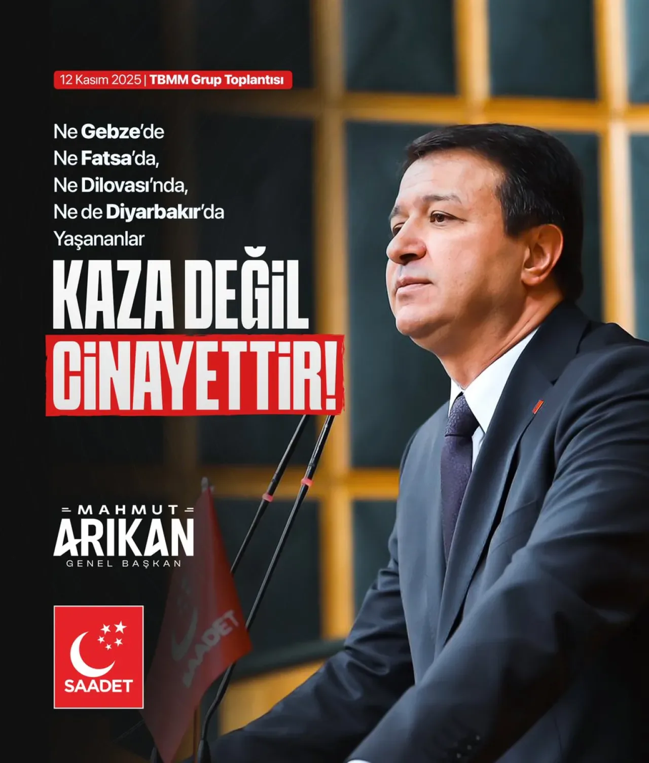 Saadet Partisi: Son Yaşanan Facialar Kayırmacılık ve Liyakatsizliğin Sonucudur Saadet Partisi: Son Yaşanan Facialar Kayırmacılık ve Liyakatsizliğin Sonucudur
