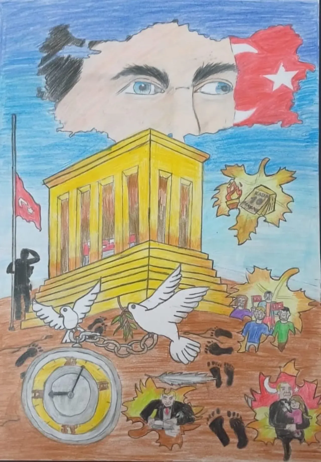 Bursalı Öğrencilerden 10 Kasım Resim Yarışmasında Türkiye Üçüncülüğü Bursalı Öğrencilerden 10 Kasım Resim Yarışmasında Türkiye Üçüncülüğü