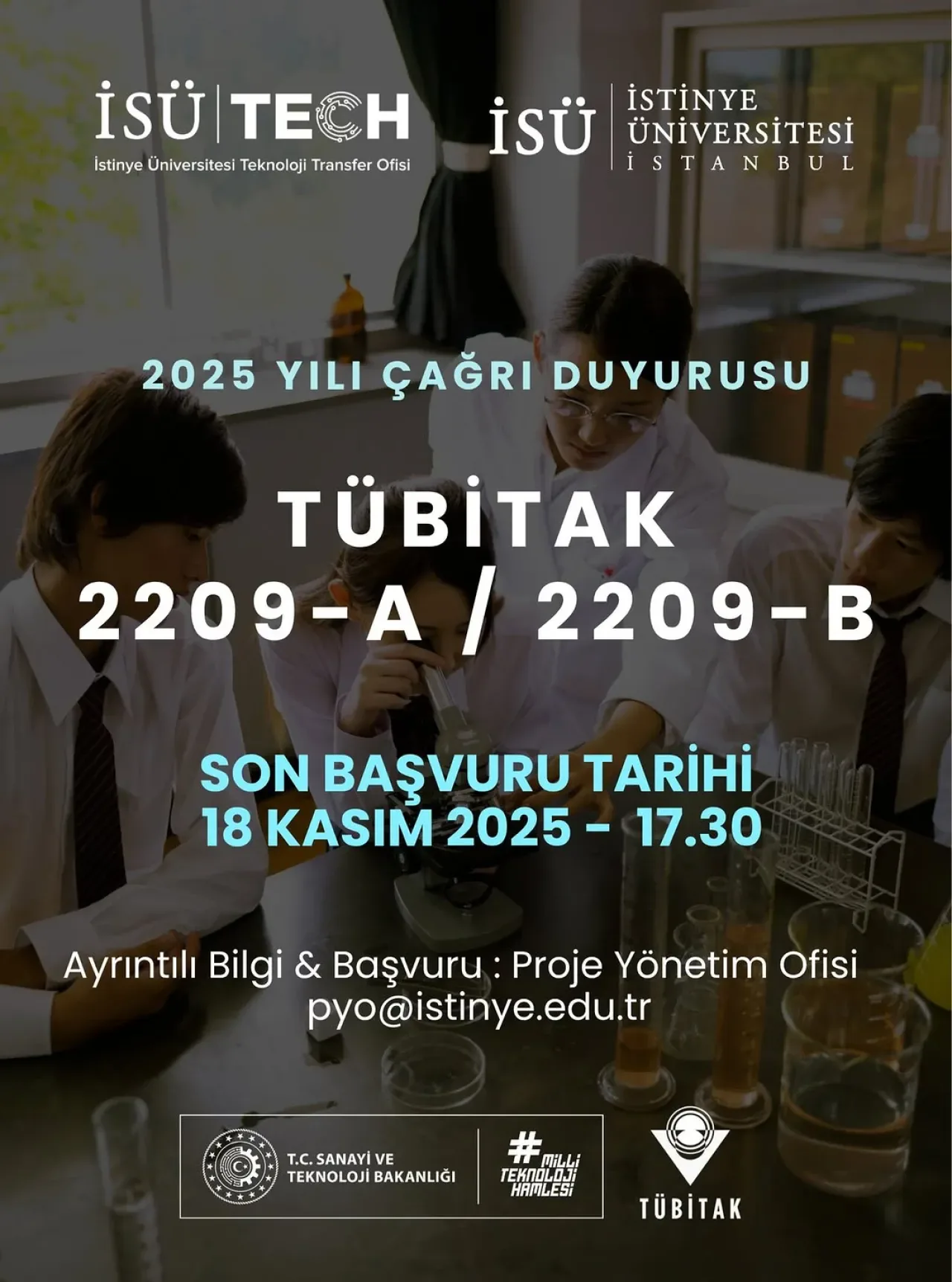 İstinye Üniversitesi Öğrencileri İçin TÜBİTAK 2209-A ve 2209-B Programlarına Başvuru Süresi Uzatıldı İstinye Üniversitesi Öğrencileri İçin TÜBİTAK 2209-A ve 2209-B Programlarına Başvuru Süresi Uzatıldı