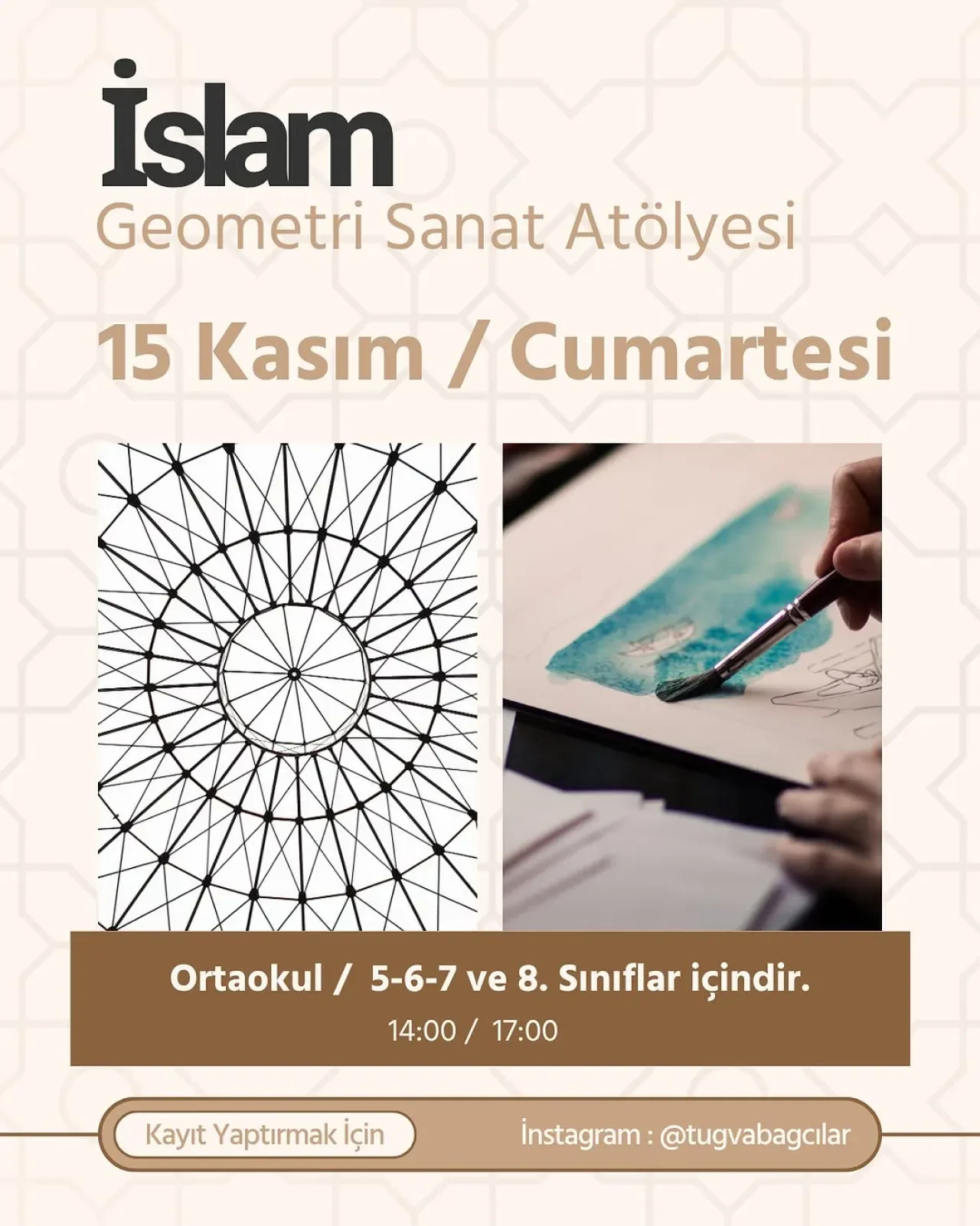TÜGVA Bağcılar'da Ortaokul Öğrencilerine İslam Geometrisi Atölyesi TÜGVA Bağcılar'da Ortaokul Öğrencilerine İslam Geometrisi Atölyesi