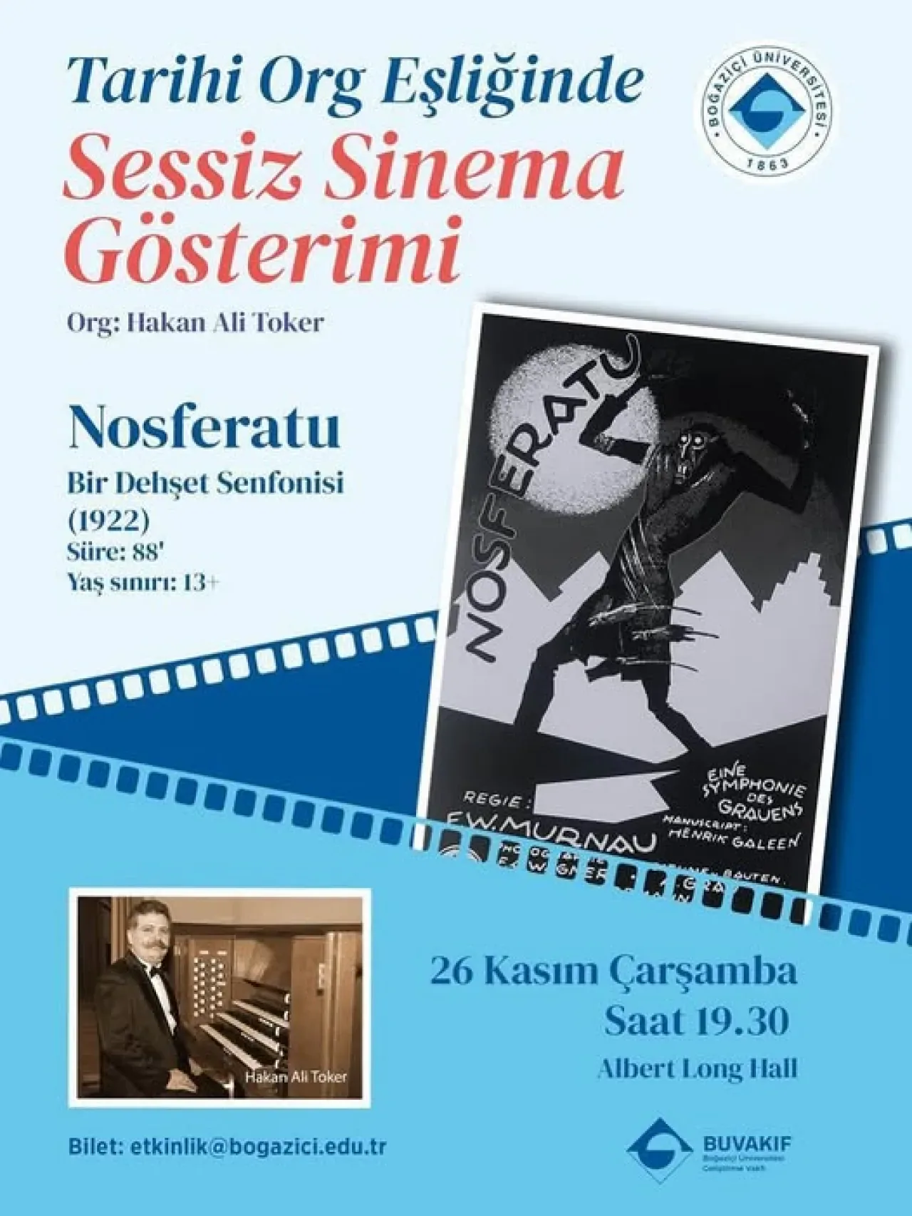 Boğaziçi'nde Tarihi Org Eşliğinde Nosferatu Gösterimi Boğaziçi'nde Tarihi Org Eşliğinde Nosferatu Gösterimi