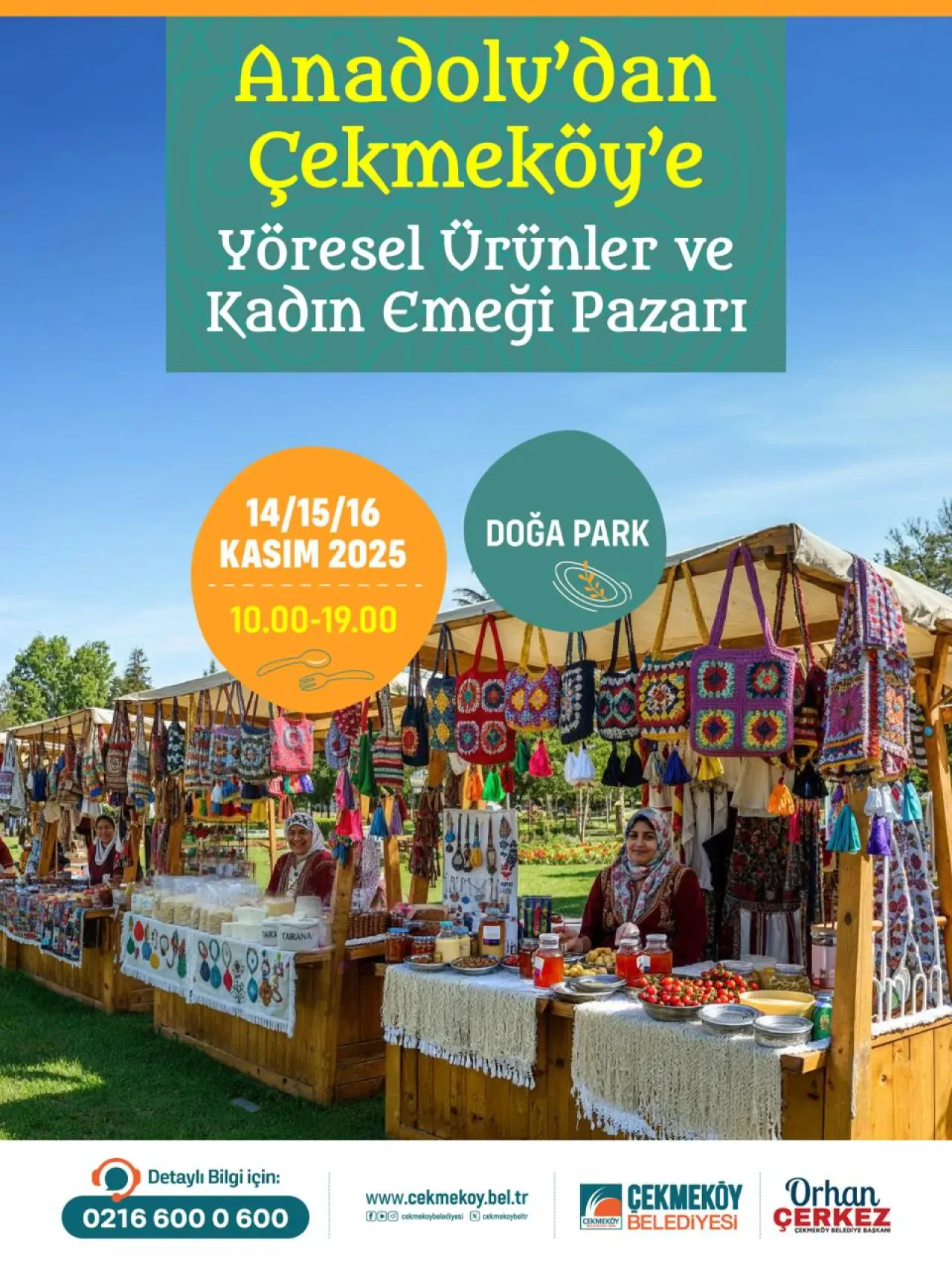 Çekmeköy'de Anadolu'nun Renkleri Doğa Park'ta Buluşuyor: Yöresel Ürünler ve Kadın Emeği Pazarı Açılıyor Çekmeköy'de Anadolu'nun Renkleri Doğa Park'ta Buluşuyor: Yöresel Ürünler ve Kadın Emeği Pazarı Açılıyor