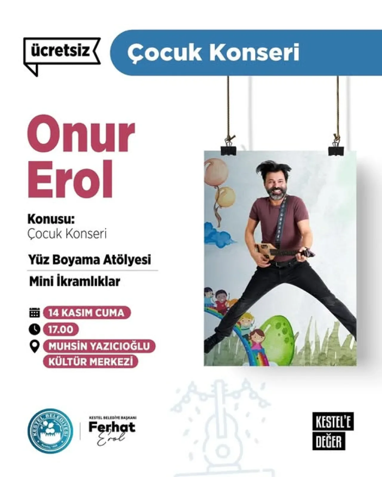 Kestel'de Çocuklar İçin Eğlence Dolu Bir Gün: Onur Erol Konseri ve Atölyeler Kestel'de Çocuklar İçin Eğlence Dolu Bir Gün: Onur Erol Konseri ve Atölyeler