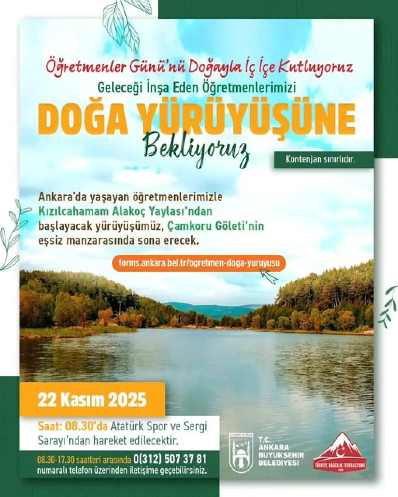 Öğretmenler Günü, Doğa Yürüyüşü ile Kutlanacak Öğretmenler Günü, Doğa Yürüyüşü ile Kutlanacak