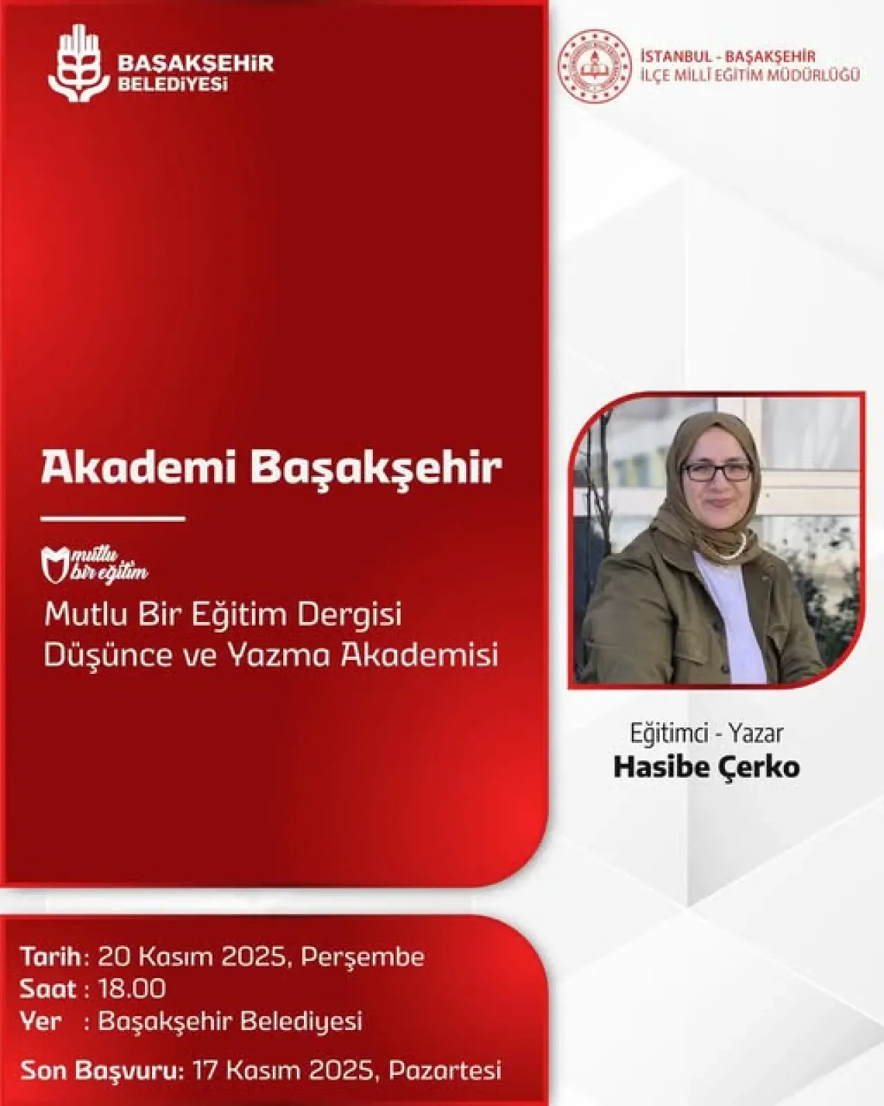 Başakşehir'de Öğretmenlere Yönelik "Mutlu Bir Eğitim Dergisi" Akademisi Başlıyor Başakşehir'de Öğretmenlere Yönelik "Mutlu Bir Eğitim Dergisi" Akademisi Başlıyor