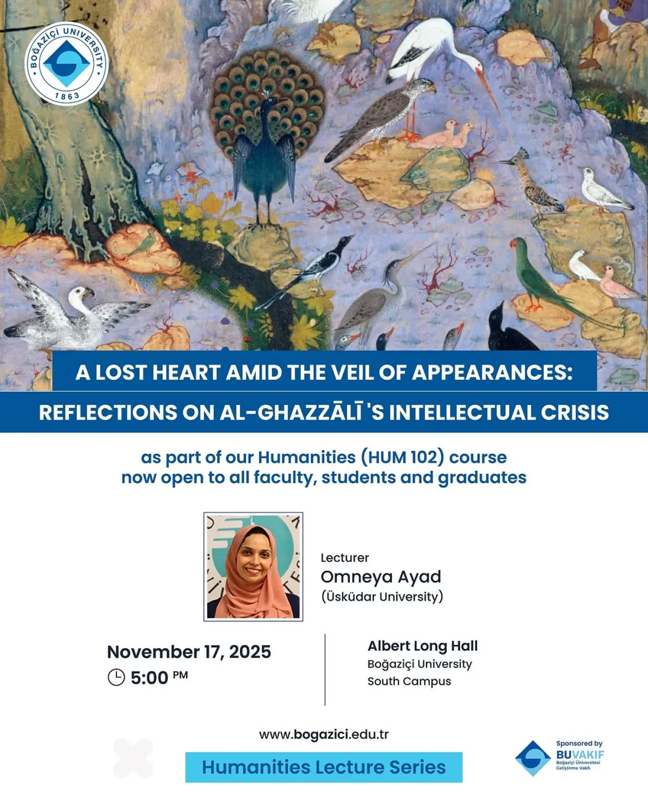 Boğaziçi Üniversitesi'nde Al Ghazali'nin Entelektüel Krizi Konuşulacak Boğaziçi Üniversitesi'nde Al Ghazali'nin Entelektüel Krizi Konuşulacak