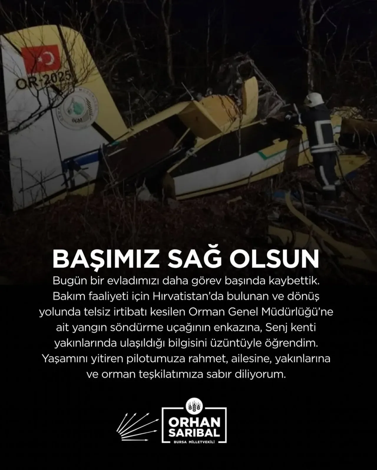 Bursa Milletvekili Sarıbal, Hırvatistan'da Kaybolan Yangın Söndürme Uçağı ile İlgili Açıklama Yaptı Bursa Milletvekili Sarıbal, Hırvatistan'da Kaybolan Yangın Söndürme Uçağı ile İlgili Açıklama Yaptı