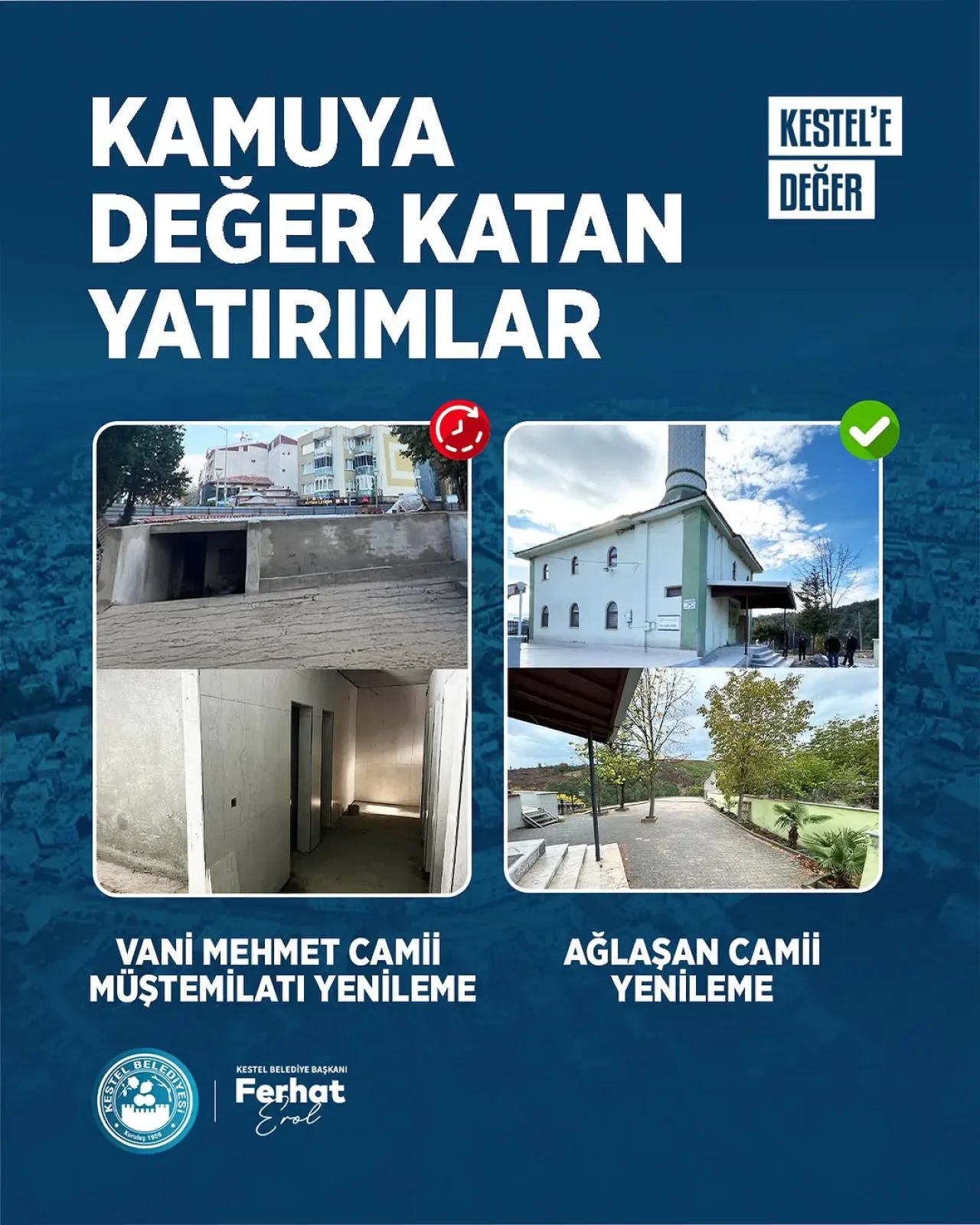 Kestel'de Tarihi Camilerin Yenileme Çalışmaları Tamamlanıyor Kestel'de Tarihi Camilerin Yenileme Çalışmaları Tamamlanıyor