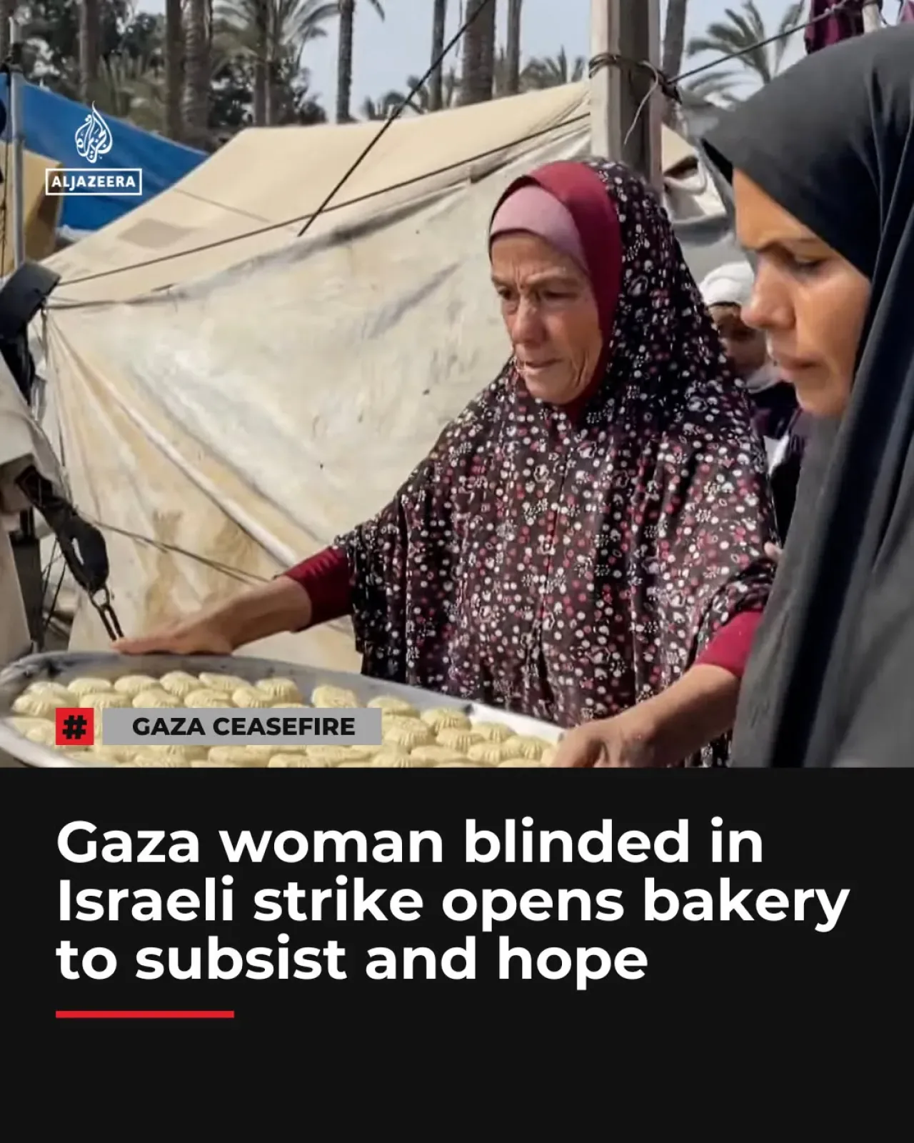 Gözlerinden Olan Filistinli Kadın, Umudunu Ekmeğiyle Kazıyor Gözlerinden Olan Filistinli Kadın, Umudunu Ekmeğiyle Kazıyor