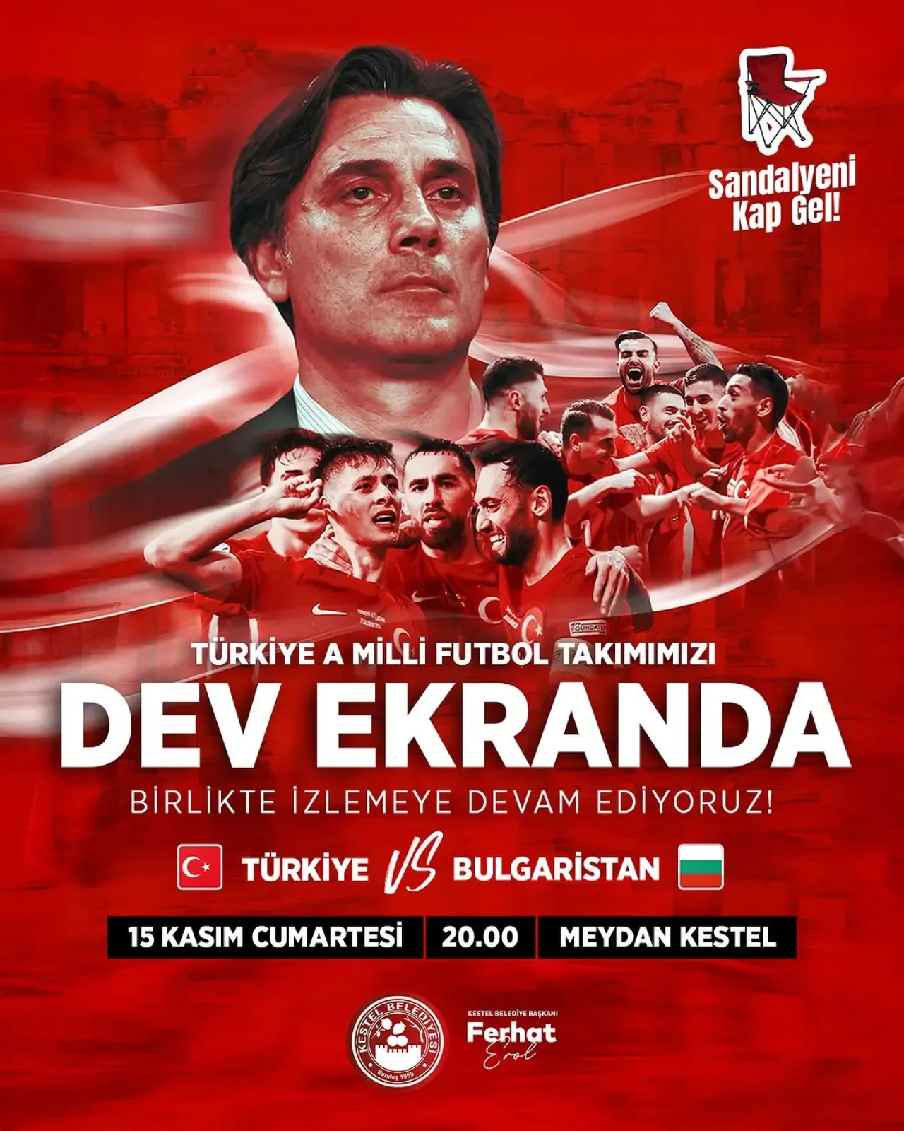 Bursa Kestel'de Milli Maç Heyecanı Meydana Taşınıyor Bursa Kestel'de Milli Maç Heyecanı Meydana Taşınıyor