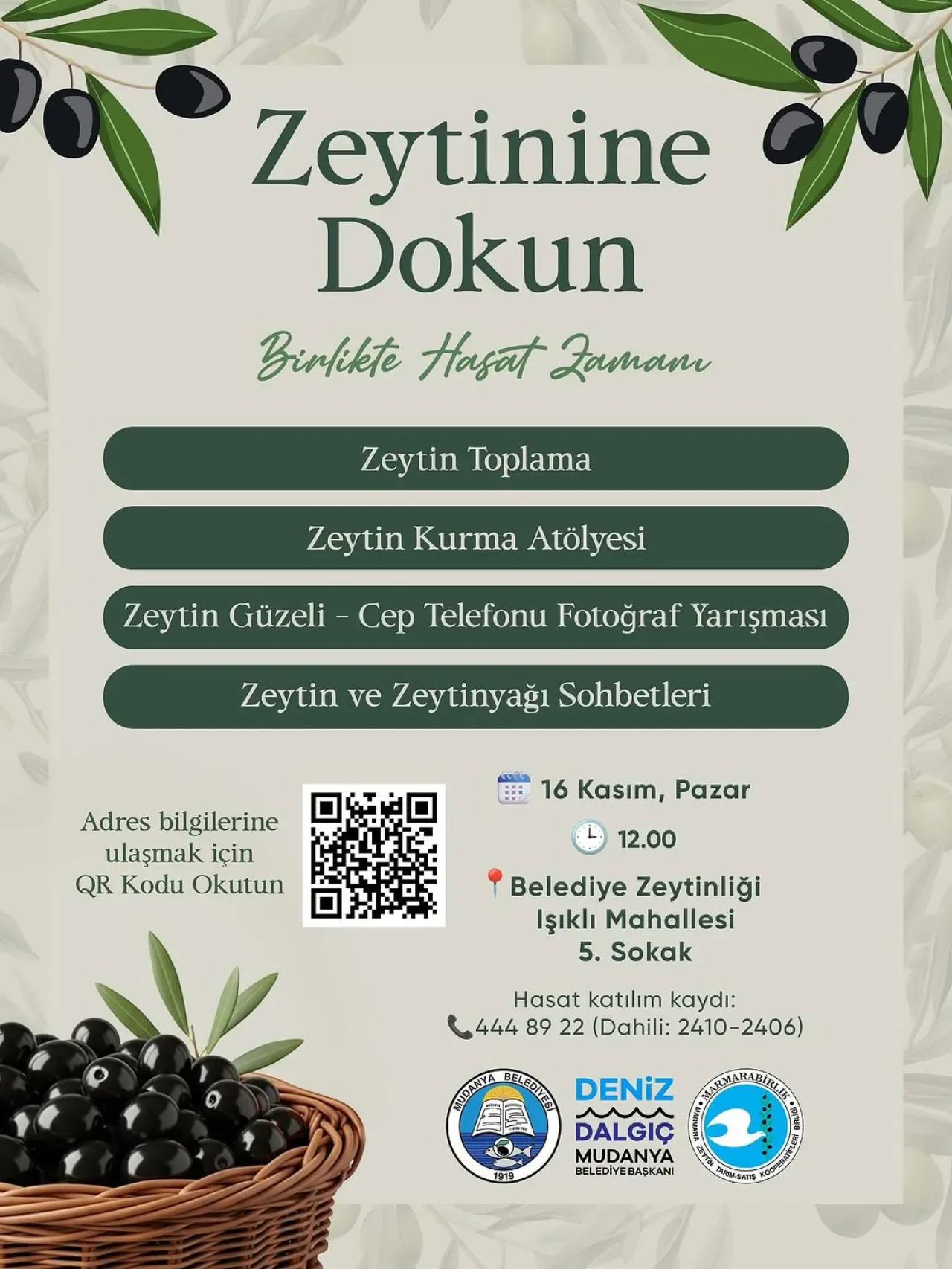 Bursa Mudanya'da "Zeytinine Dokun" Festivaline Davet Bursa Mudanya'da "Zeytinine Dokun" Festivaline Davet