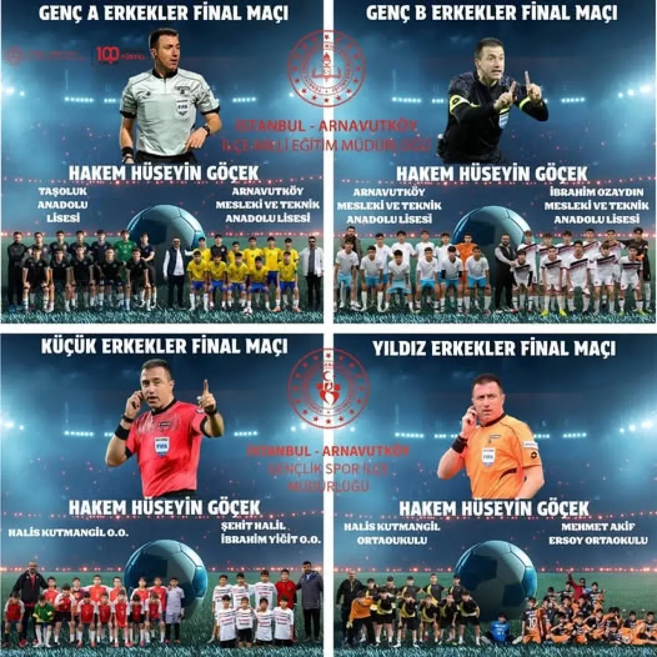 Arnavutköy'de Okul Sporları Futbol Finalleri Ünlü Hakem Hüseyin Göçek İle Yönetilecek Arnavutköy'de Okul Sporları Futbol Finalleri Ünlü Hakem Hüseyin Göçek İle Yönetilecek