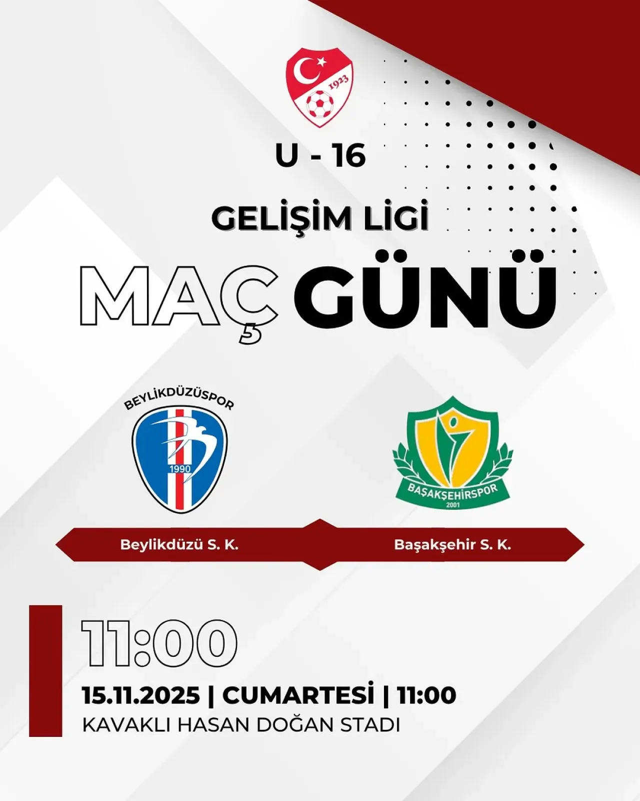 Beylikdüzü Spor Kulübü U16 Takımı, İstanbul Başakşehir ile Karşılaşacak Beylikdüzü Spor Kulübü U16 Takımı, İstanbul Başakşehir ile Karşılaşacak