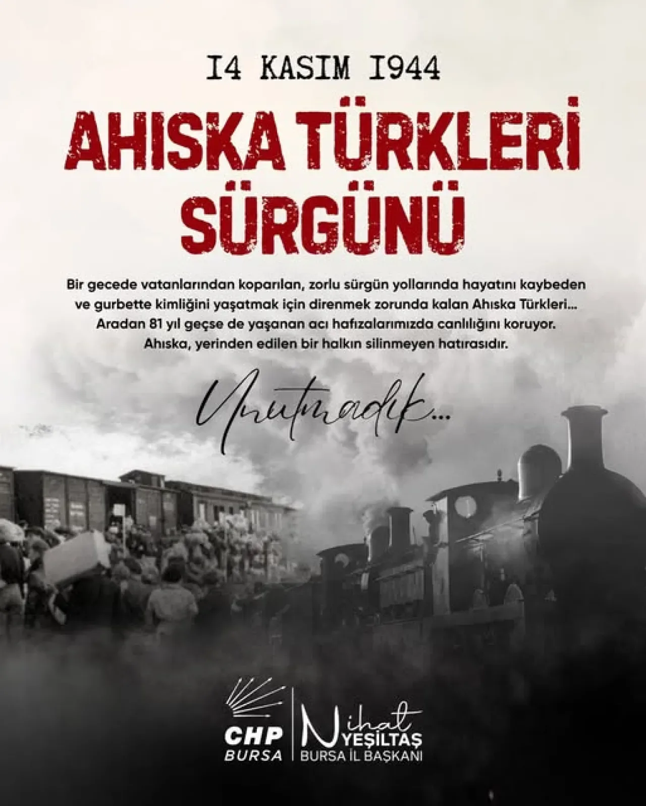 Ahıska Türklerinin 14 Kasım 1944 Sürgünü'nün 81. Yılı Ahıska Türklerinin 14 Kasım 1944 Sürgünü'nün 81. Yılı