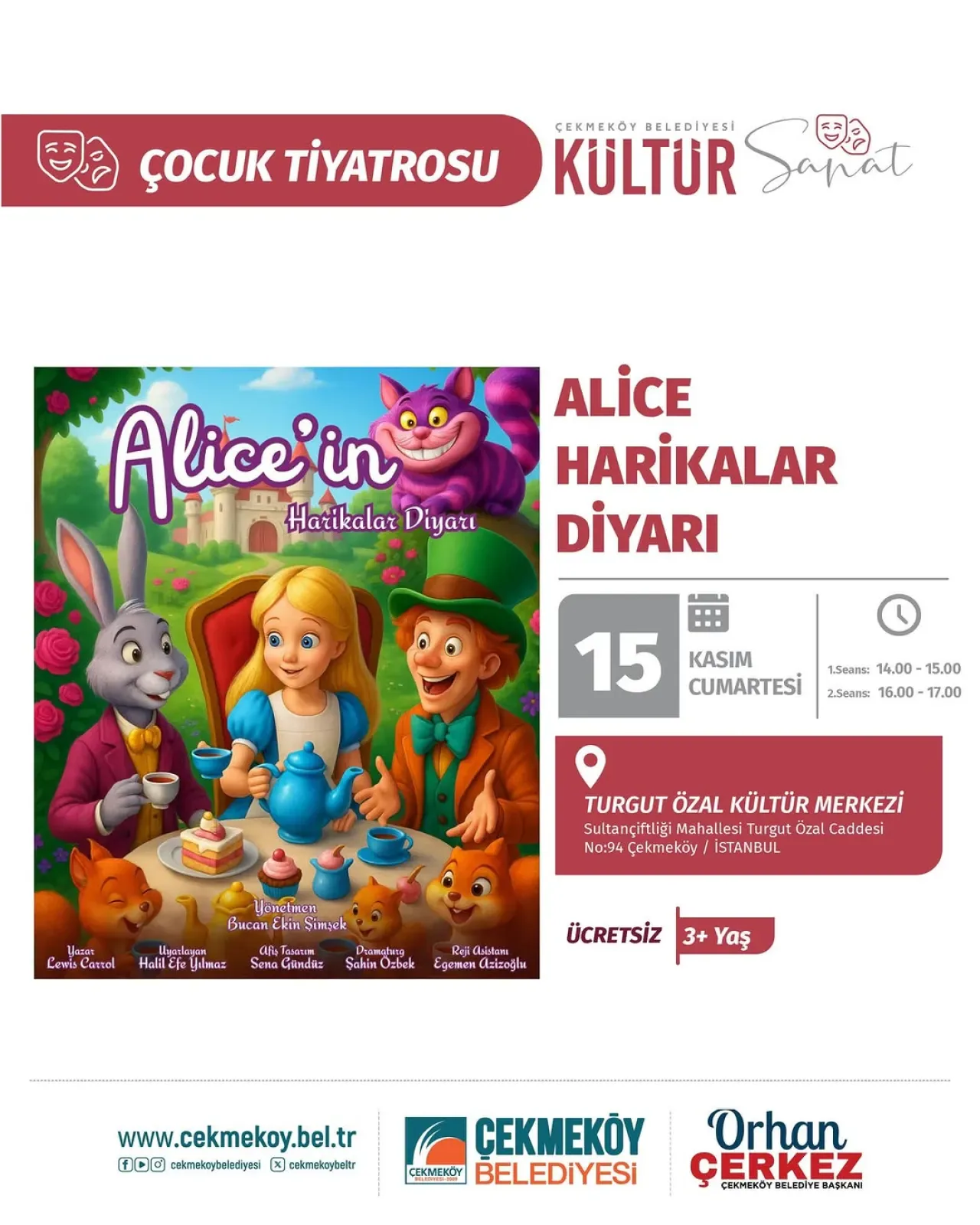 Çekmeköy'de Çocuklar İçin "Alice Harikalar Diyarı" Tiyatro Keyfi Çekmeköy'de Çocuklar İçin "Alice Harikalar Diyarı" Tiyatro Keyfi