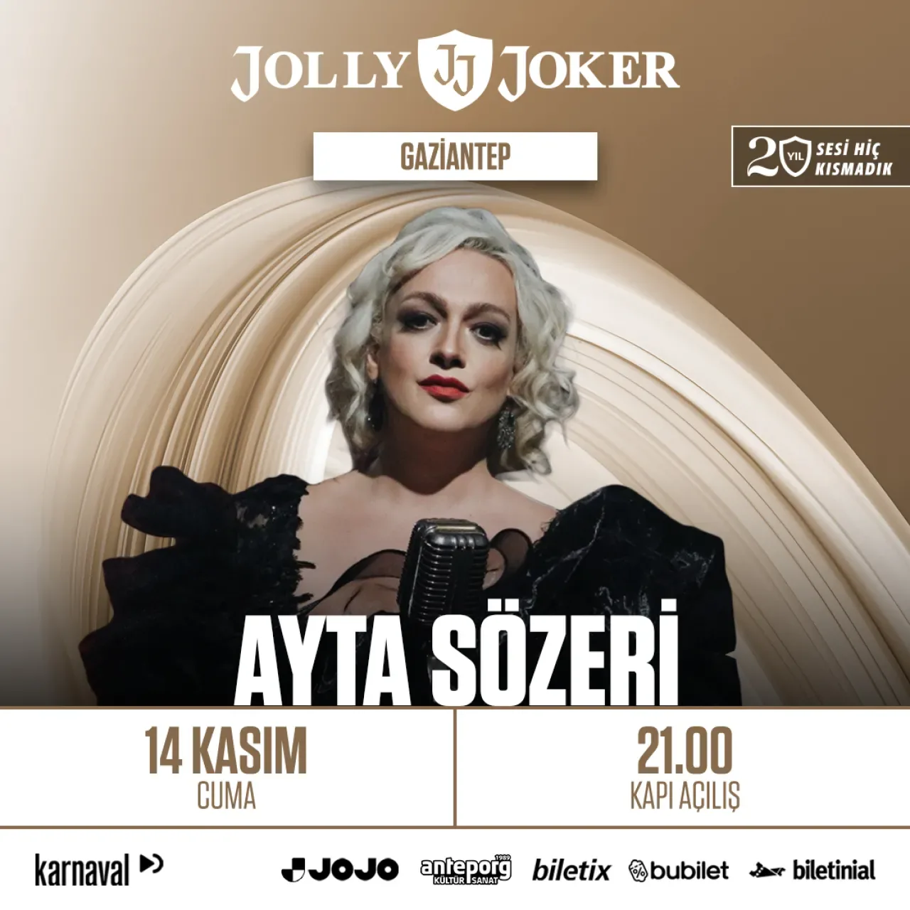 Ayta Sözeri, 14 Kasım'da Jolly Joker Gaziantep'te Sahne Alacak Ayta Sözeri, 14 Kasım'da Jolly Joker Gaziantep'te Sahne Alacak