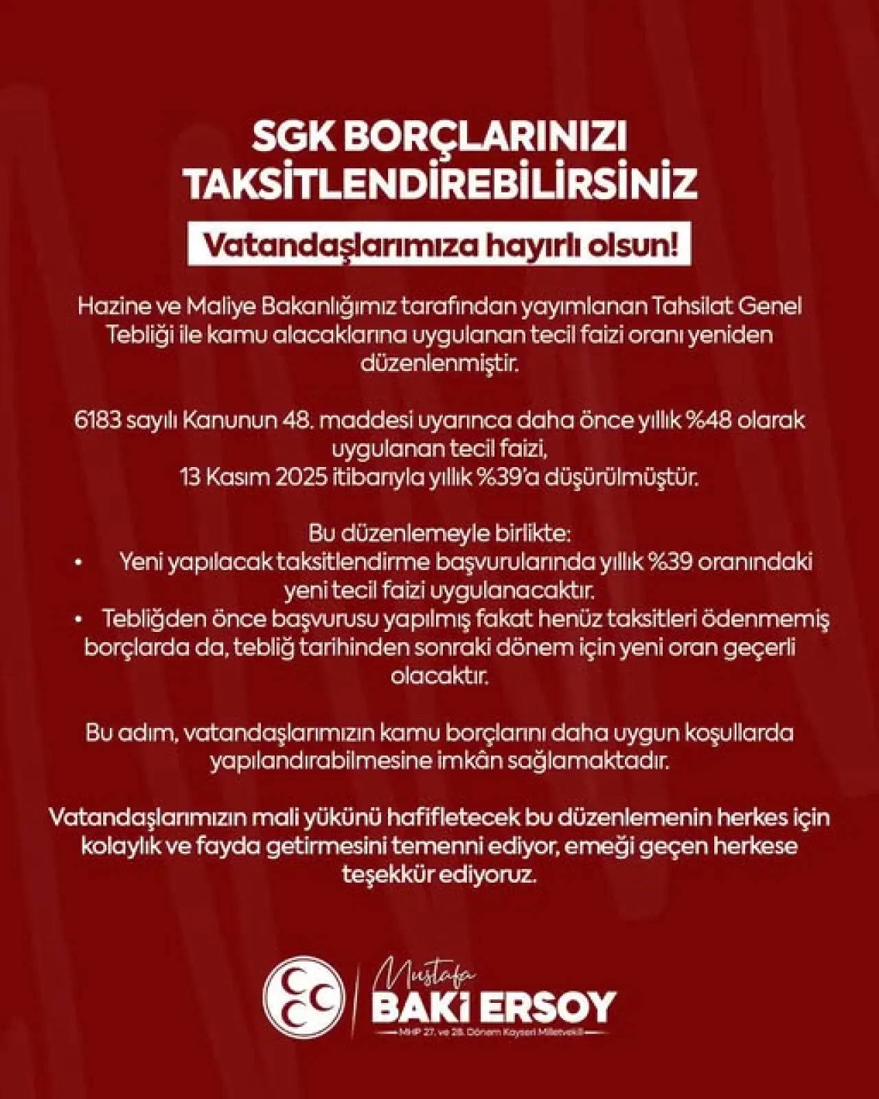SGK Borçları Taksitlendirmede Faiz Oranında İndirim SGK Borçları Taksitlendirmede Faiz Oranında İndirim